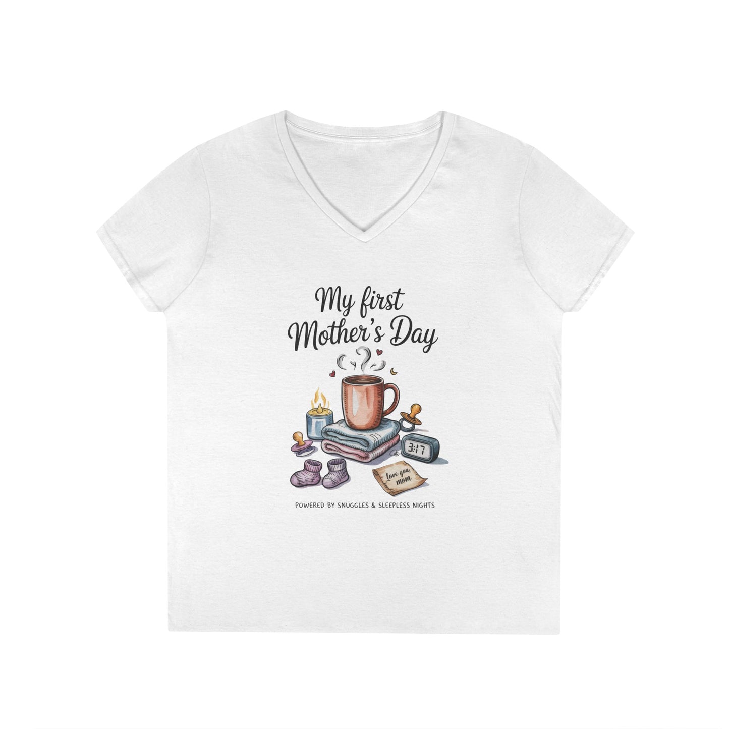 My First Mother's Day V-Neck T-Shirt, Cute Maternity Gift, Mother's Day Shirt, New Mom Outfit, Baby Shower Tee, New Mom Gift Tee
