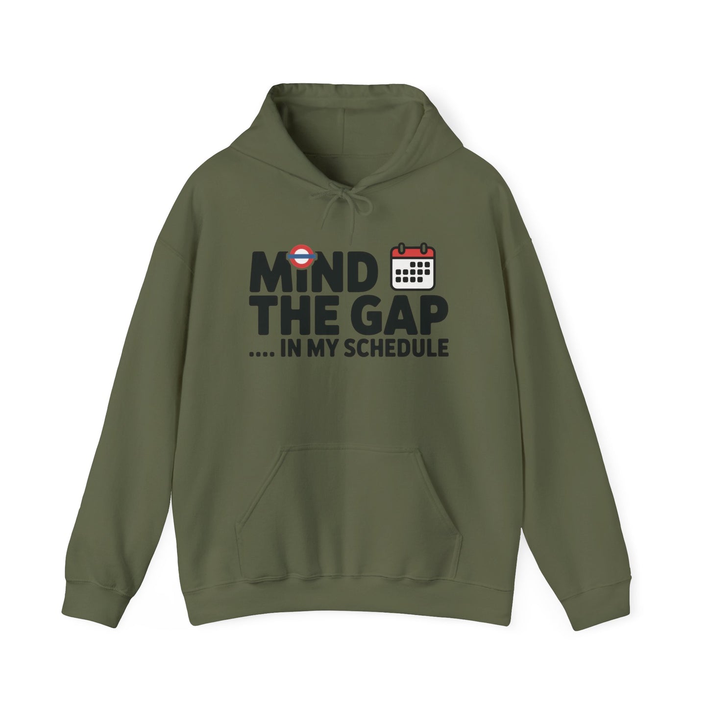 Men's Hoodie Funny Mind The Gap, London Tube Inspired Office Humor Hoodie, Comfy Graphic Sweatshirt