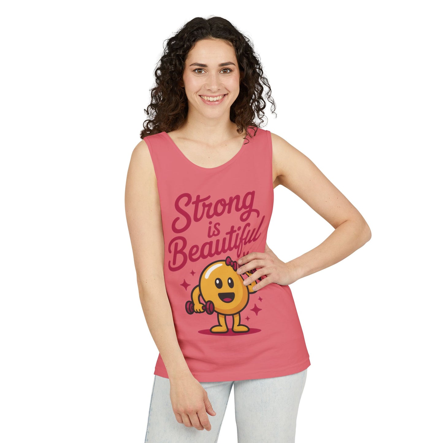 Strong is Beautiful Womens Tank Top, Cute Fitness and Gym Motivation Shirt, Workout Shirt, Exercise Top, Gift for Her, Summer Activewear