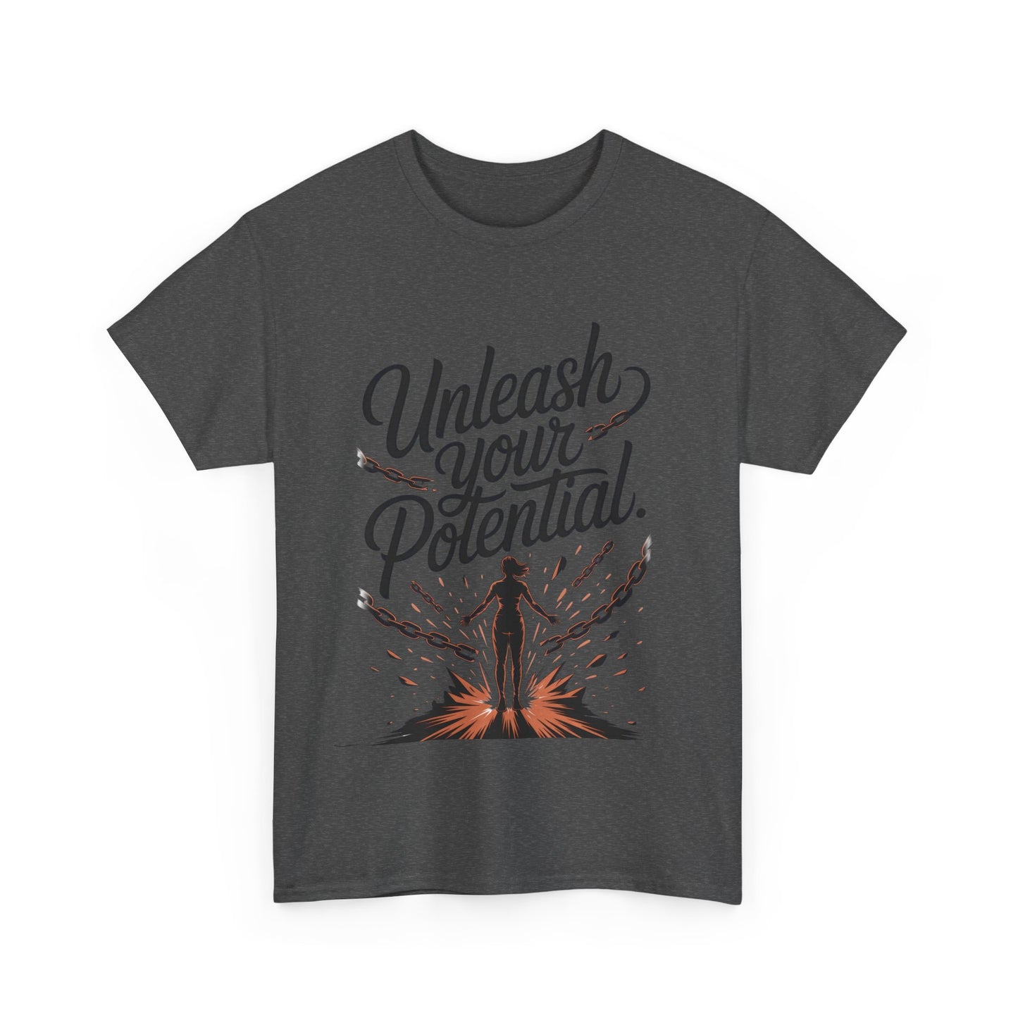 Unleash Your Potential Women's Tee, Motivational T-Shirt, Inspirational Cotton Tee, Gift for Gym Lovers, Positive Energy Top