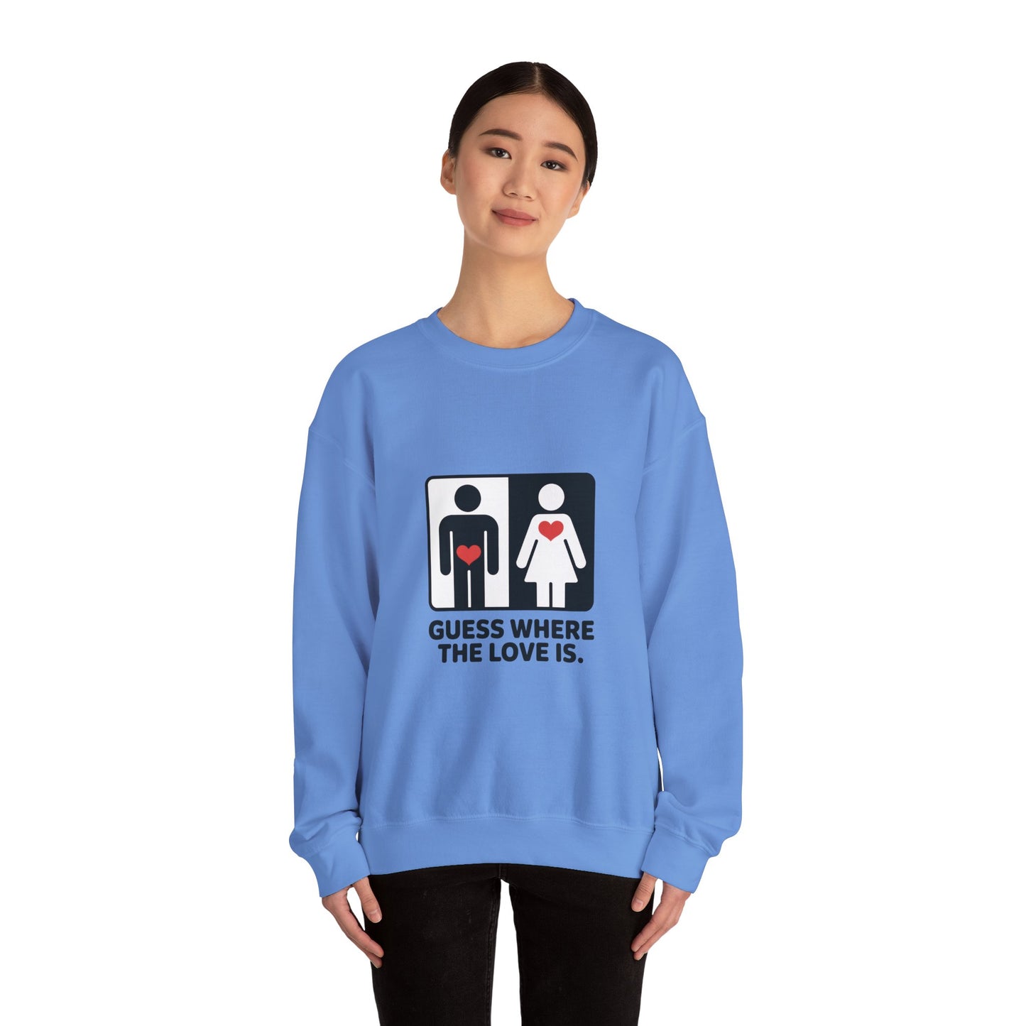 GuesWhere the Love Is Sweatshirt, Couples Gift, Valentines Day Apparel, Matching Sweatshirt, Relationship Sweatshirt, Love Joke Graphic