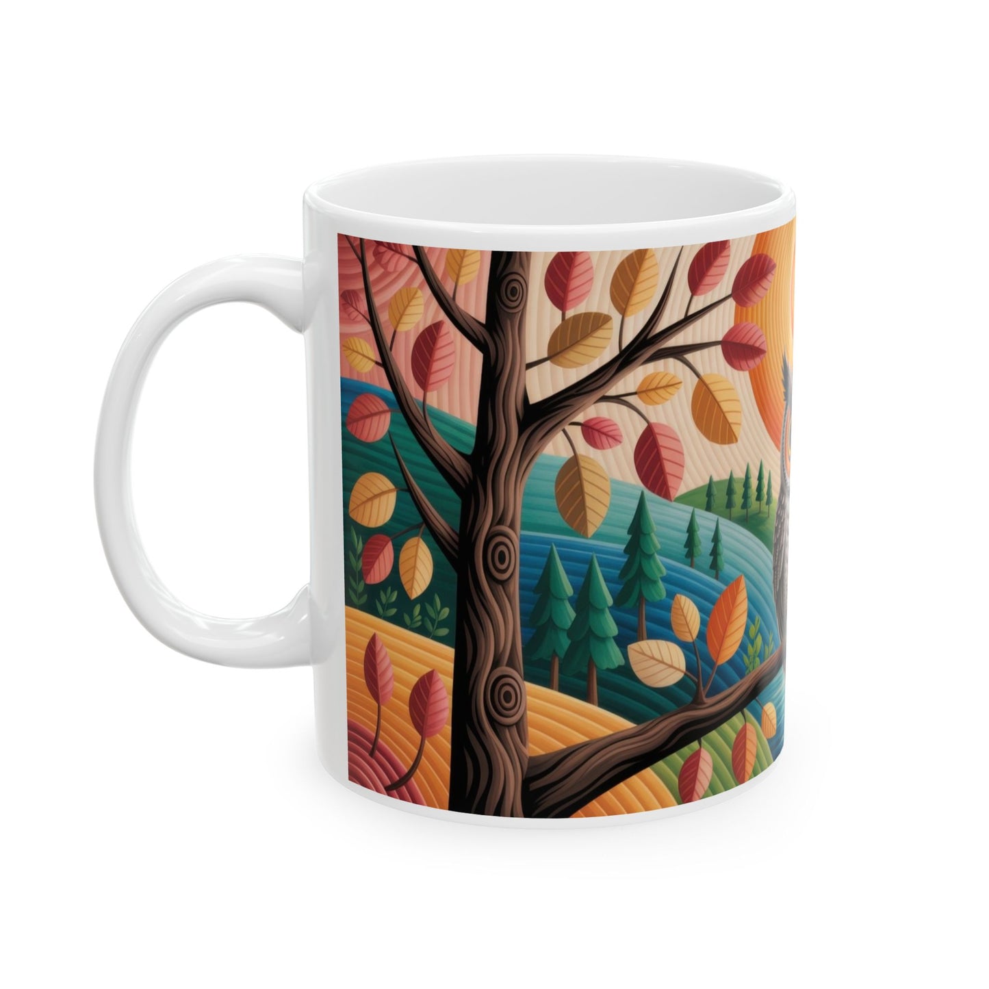 Whimsical Owl Ceramic Mug - Cozy Home Decor, Gift for Nature Lovers, Coffee Mug, Fall Vibes, Owl Enthusiast Gift