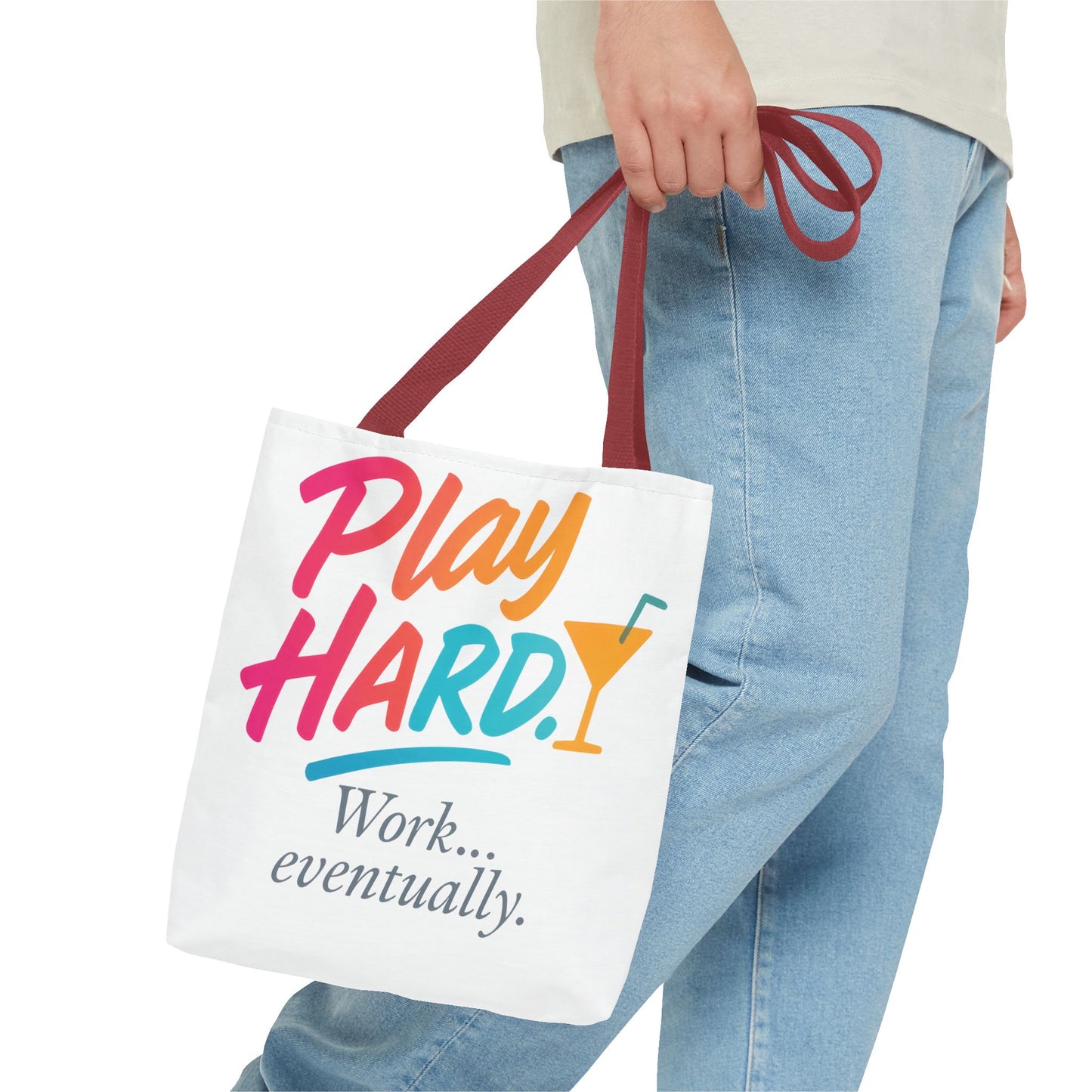 Play Hard Tote Bag - Fun, Stylish, Tote for Work & Play, Summer, Gift, Beach Bag, Everyday Carry, Beach Weekender Bag, large canvas bag