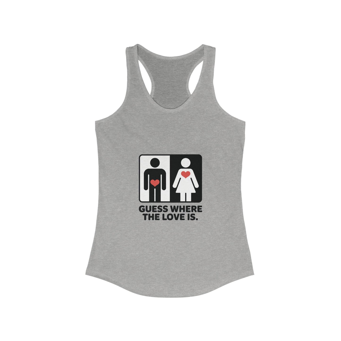 Guess Where the Love Is Womens Tank Top, Funny Shirt for Couples, Gift for Her, Matching Outfits, Love Joke Graphic Workout Tee