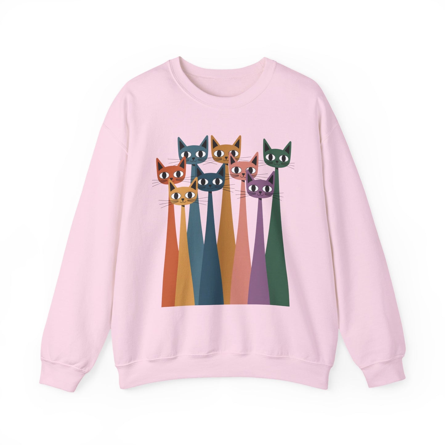 Colorful Cat Sweatshirt, Cozy Crewneck, Cat Lover Gift, Unisex Sweatshirt, Cute Animal Apparel, Fun Gift for Cat Owners