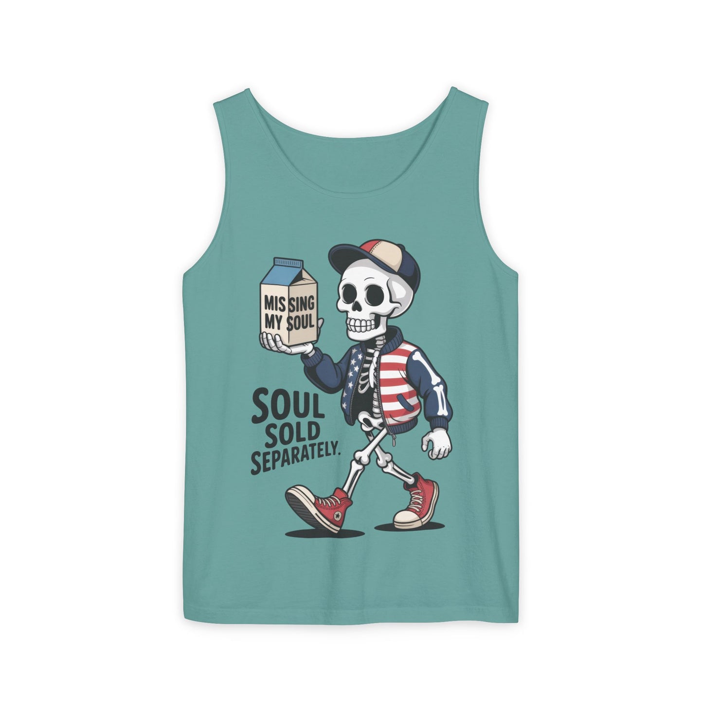 Funny Skeleton Tank Top, Soul Sold Separately Muscle Tee, Missing My Soul Graphic Shirt, Gothic Streetwear Workout Top