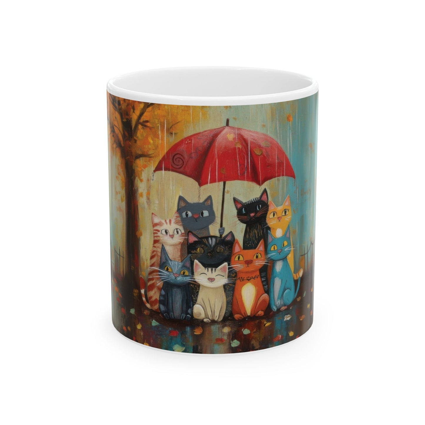 Charming Cat Mug - Cute Cat Art, Unique Coffee Cup, Cat Lover Gift, Cozy Home Decor, Perfect for Birthdays & Holidays