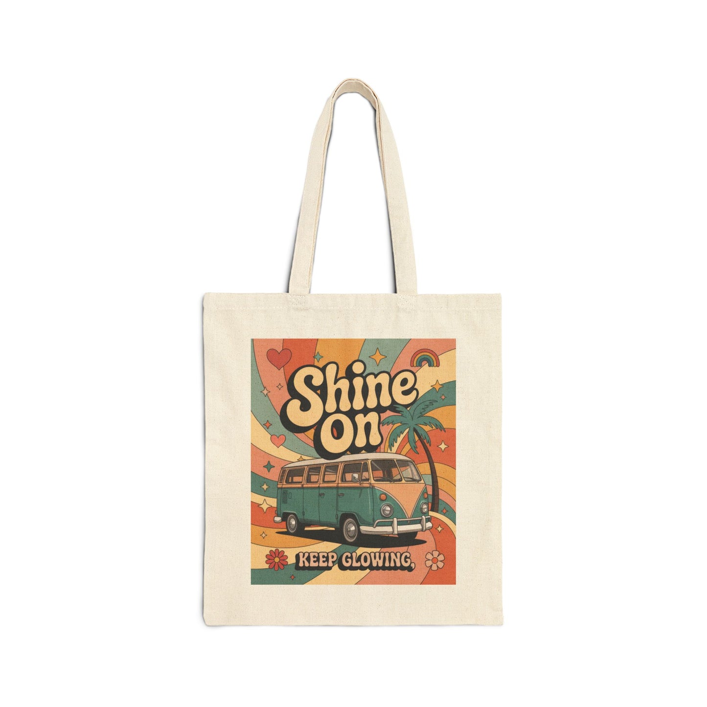 Retro Sunshine Tote Bag, Eco-Friendly Shopper, Beach Bag, Gift for Him/Her, Festival Carryall, Summer Vibes