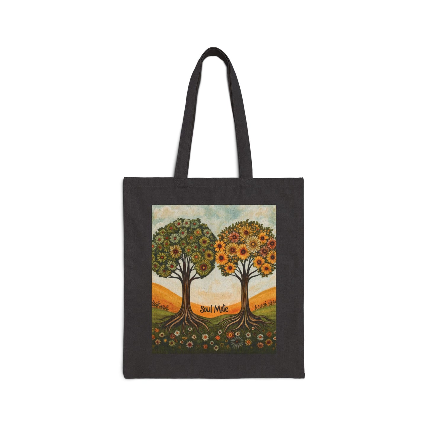 Soul Mate Canvas Tote Bag, Eco-Friendly Shopping Bag, Gift for Friends, Beach Tote, Artwork Design, Reusable Bag
