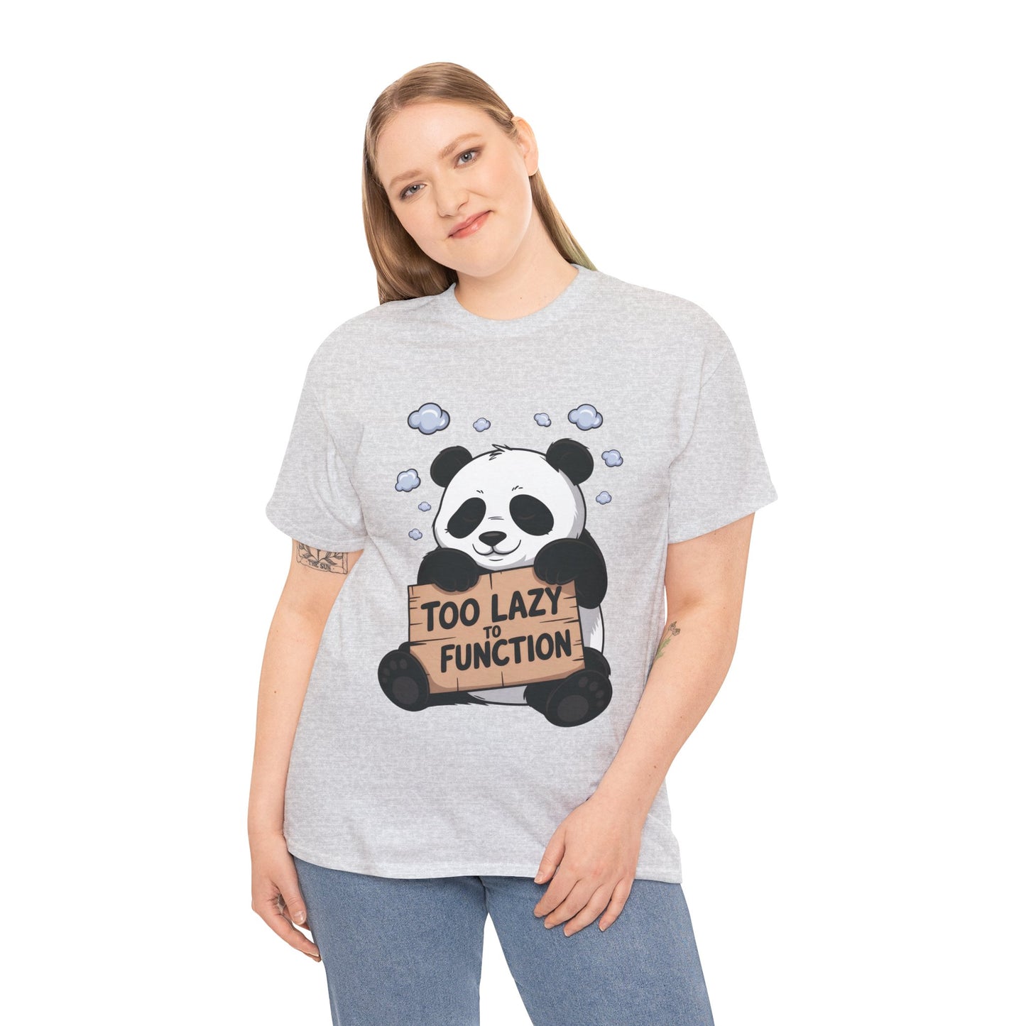 Too Lazy to Function Panda Tee, Unisex Cotton T-Shirt, Funny Shirt, Casual Wear, Gift for Sloth Lovers, Relaxed Vibe