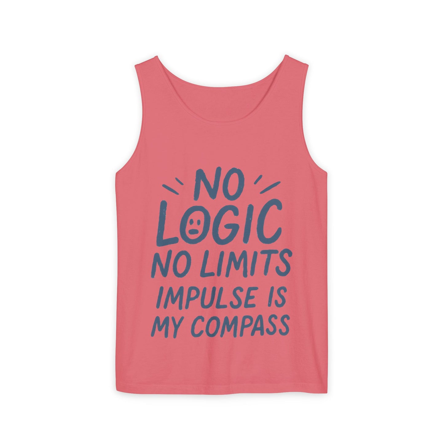 Funny No Logic Womens Tank Top, No Limits Impulse Quote, Carefree Graphic Tee, Gym Apparel for Women, Fitness Gift, Casual Summer Top