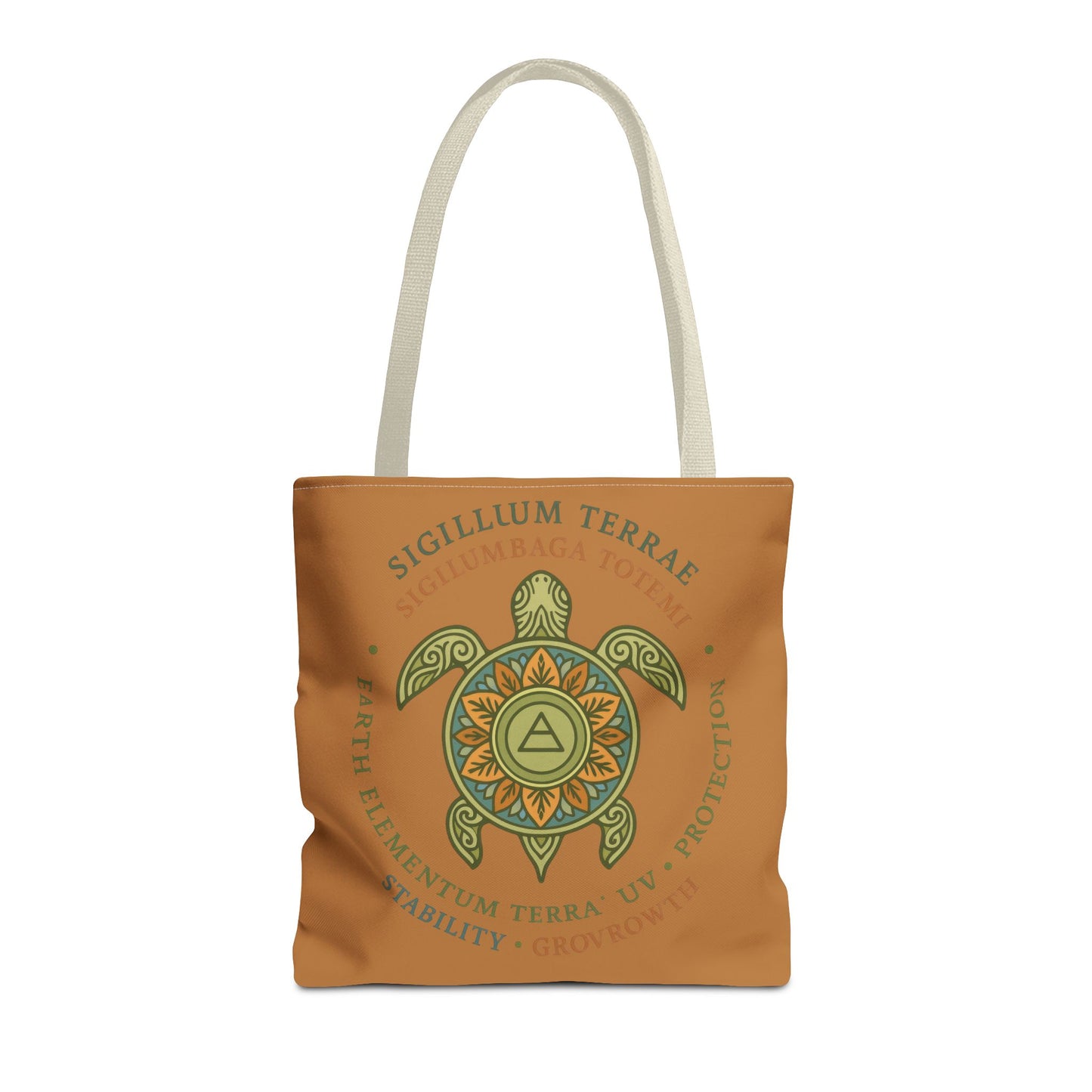 Spiritual Symbol Tote Bag, Eco-Friendly Shopping Bag, Meditation Pouch, Gift for Yogis, Bohemian Style, Sigillum Terrae Design