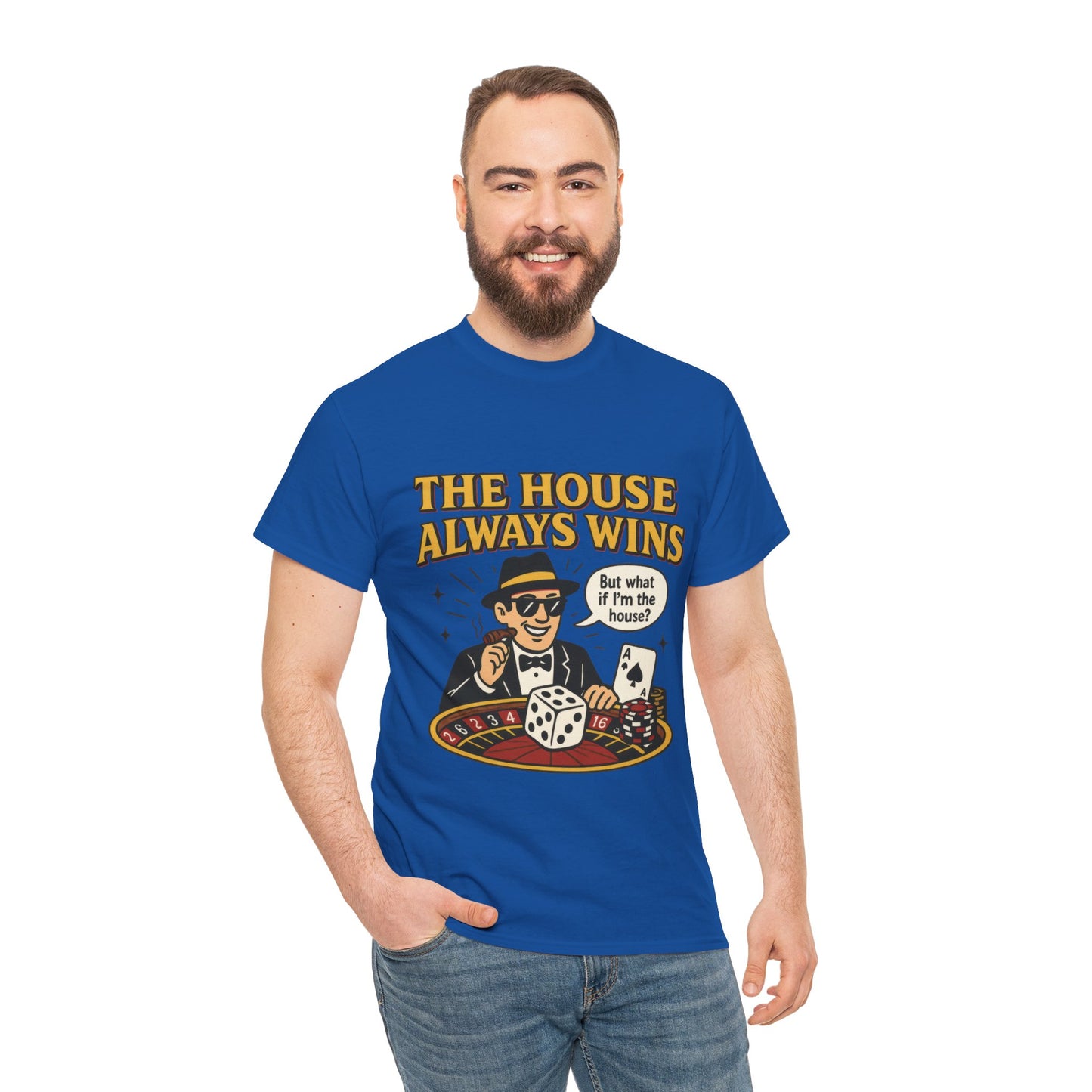 Vintage Casino Humor Unisex Tee, Funny Gambling Shirt, Gift for Gamblers, House Always Wins T-Shirt, Vegas Style Gift, Casino Quote Tee