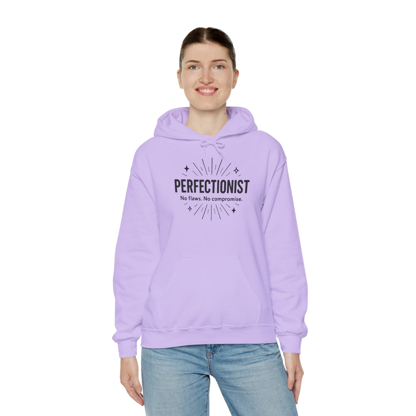 Womens Perfectionist Hoodie, Minimalist No Flaws Sweatshirt, Empowered Clean Look Pullover, Gift for Organized Women