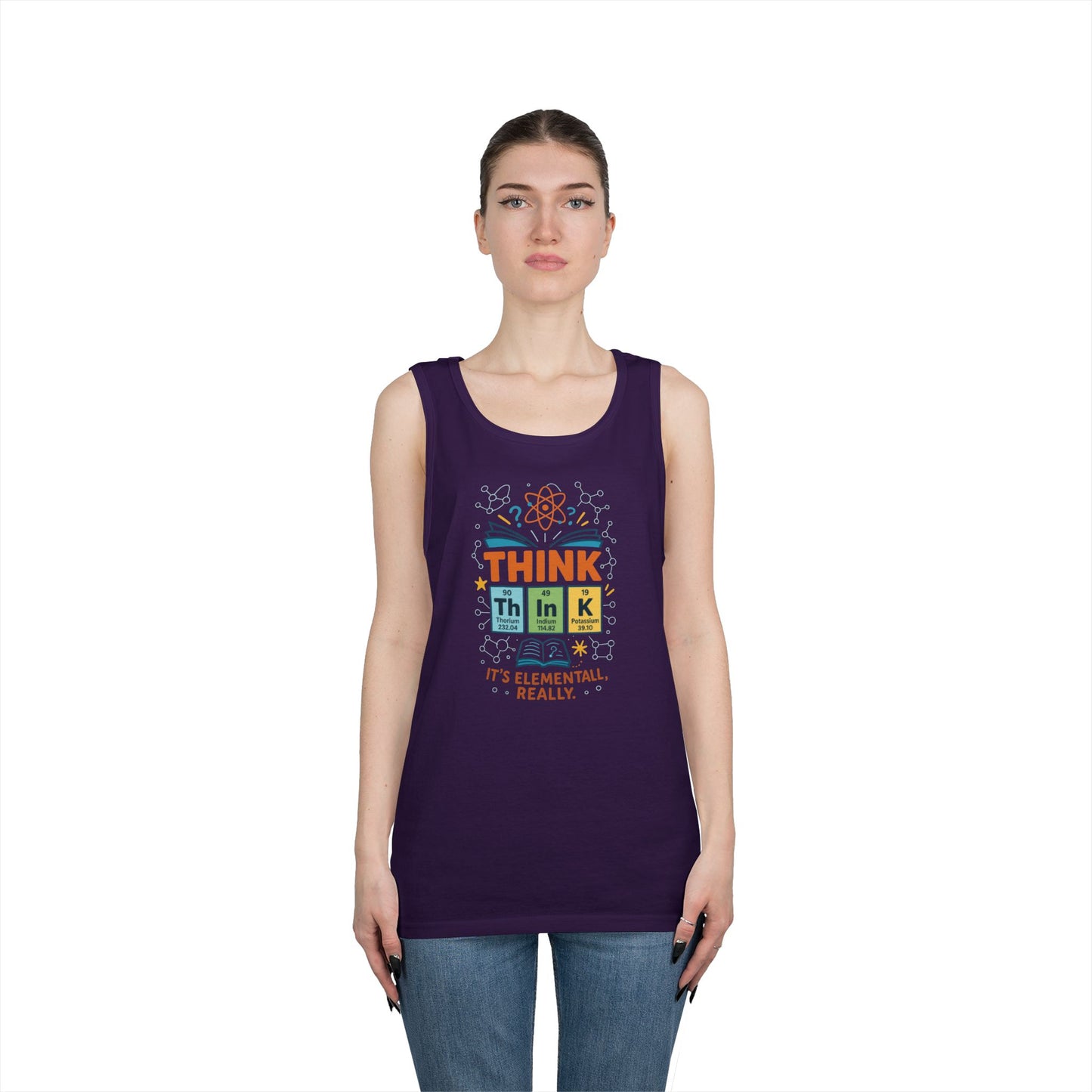 Think Tank Top for Men, Nerdy Chemistry Shirt, Periodic Table Funny Science Tank, Geeky STEM Gift for Him, Science Lovers Gift