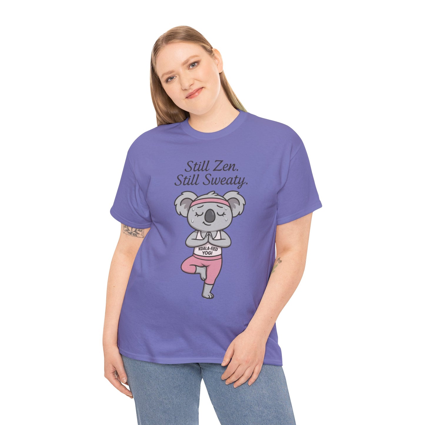 Funny Yoga Shirt for Women, Koala-Fied Yogi Tee, Still Zen Still Sweaty Workout Gift, Cute Animal Fitness T-Shirt, Zen Koala Yoga Tee