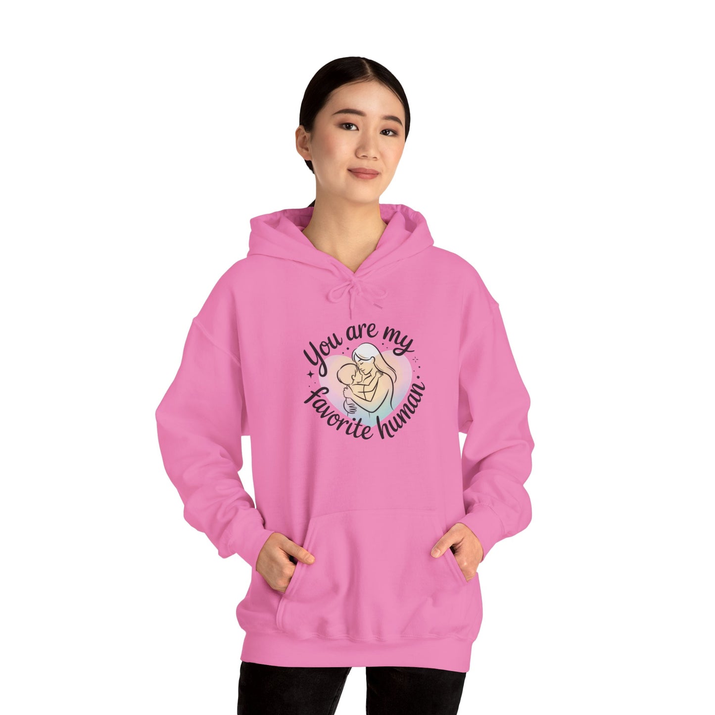You Are My Favorite Human Hoodie, Cute Mom and Baby Pastel Design, Mothers Day Hooded Sweatshirt Gift
