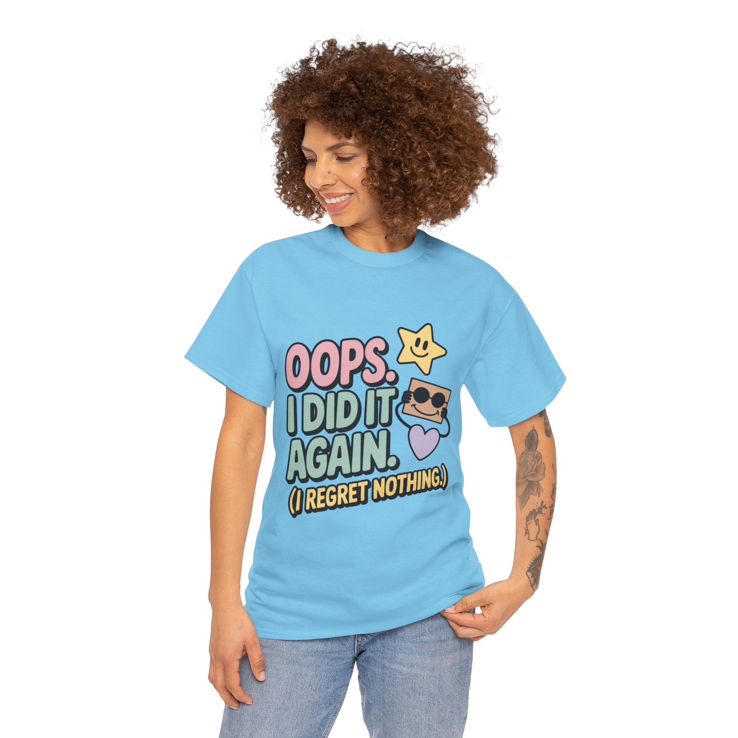 Retro Graphic Tee, Oops I Did It Again Shirt, Funny Women's T-shirt, Casual Statement Wear, Positive Message Women's T-Shirt