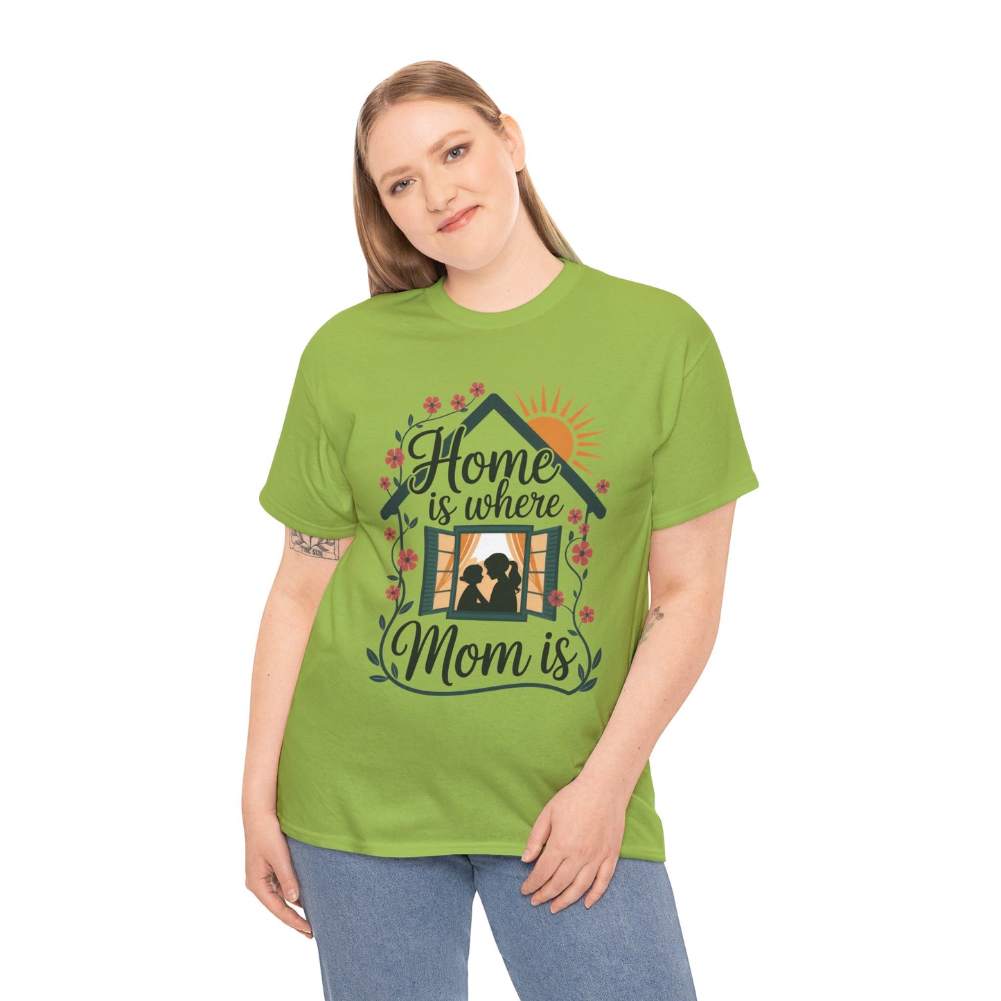 Home Is Where Mom Is T-Shirt, Mother's Day Cotton Tee, Cute Family Gift for Mom, Sentimental Mom Shirt for Her, mother's day Gift