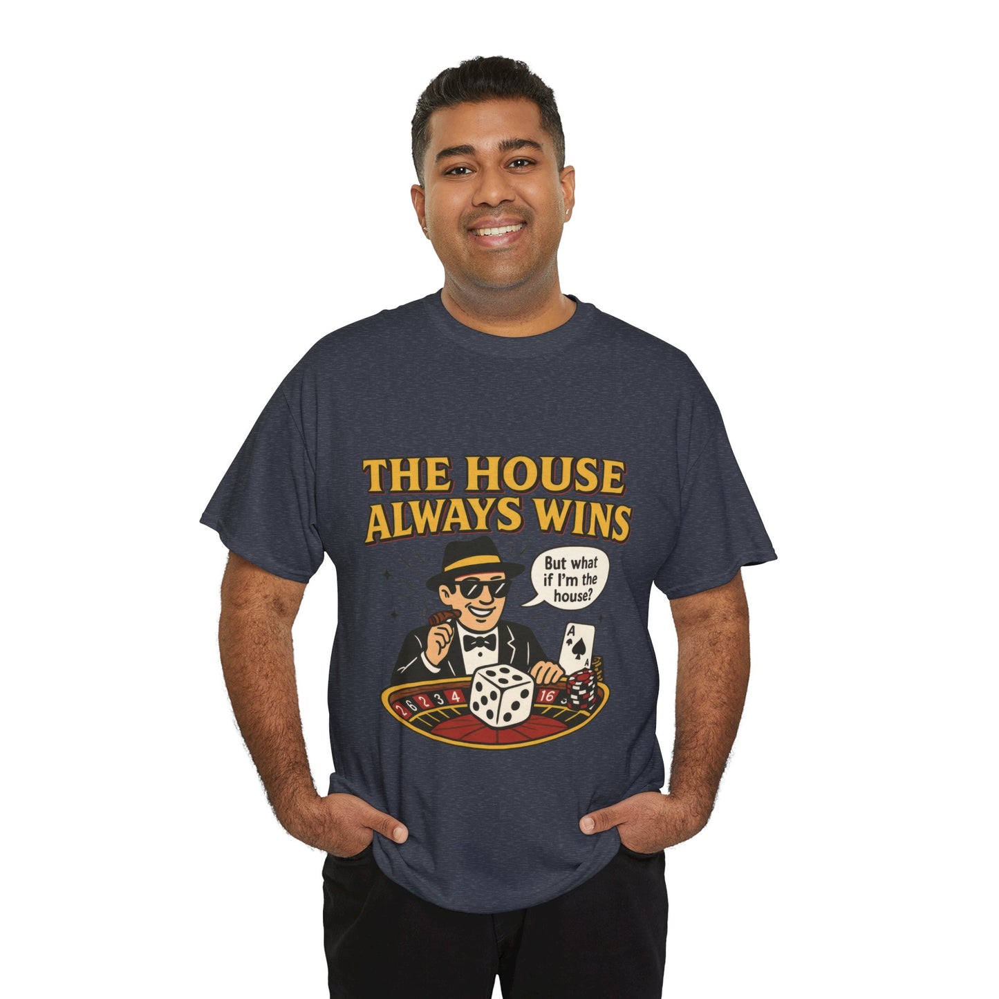 Vintage Casino Humor Unisex Tee, Funny Gambling Shirt, Gift for Gamblers, House Always Wins T-Shirt, Vegas Style Gift, Casino Quote Tee