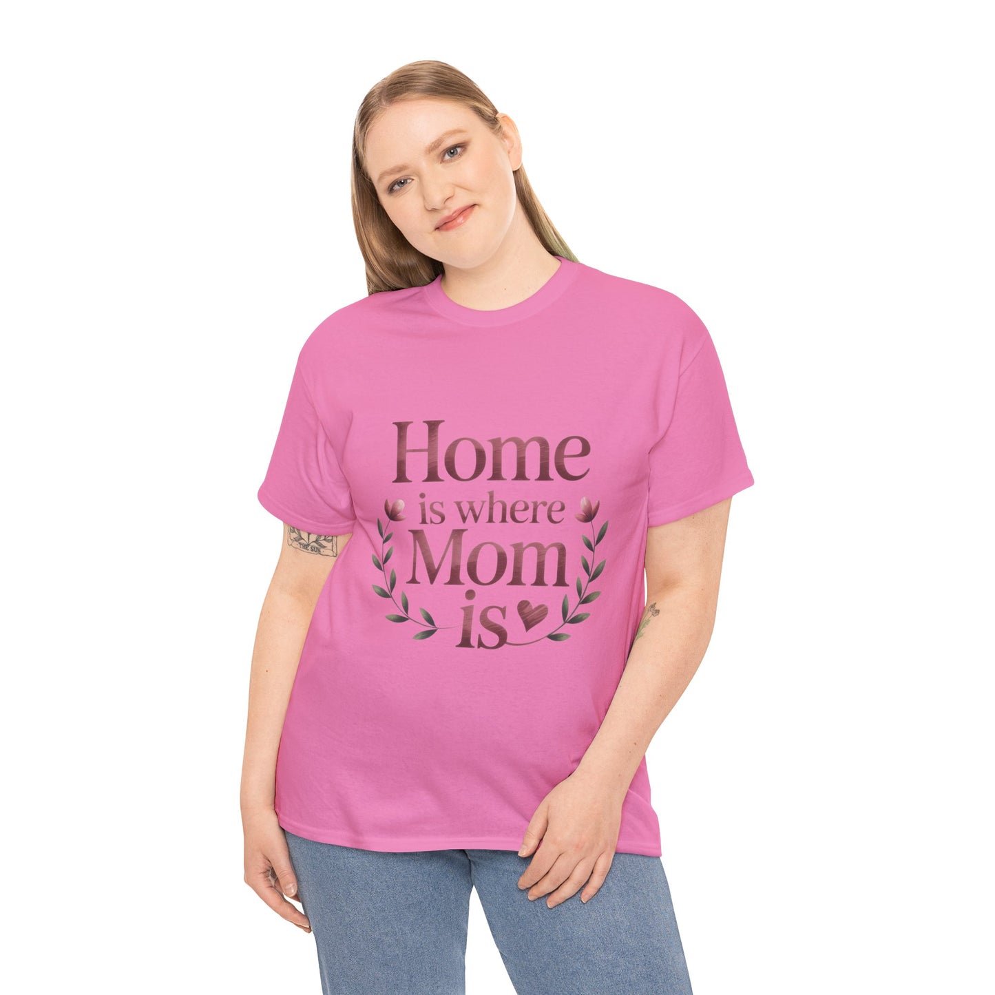 Home is Where Mom Is Unisex Tee, Cozy Cotton T-Shirt for Mothers, Perfect Gift for Mother's Day, Casual Everyday Wear, mother's day gift