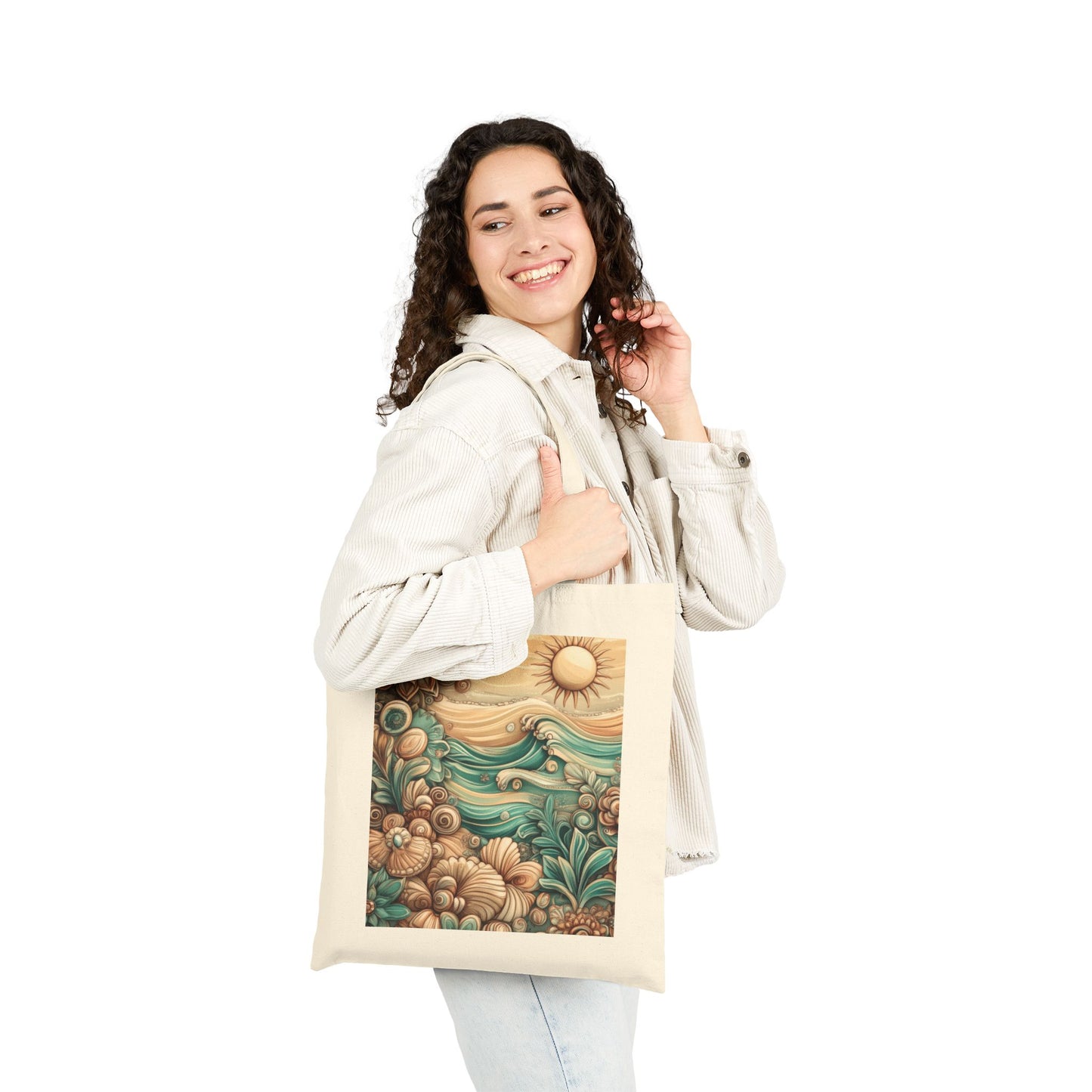 Bohemian Tote Bag, Eco-Friendly Cotton Canvas Bag, Beach Tote, Shopping Bag, Gift for Her, Summer Accessory