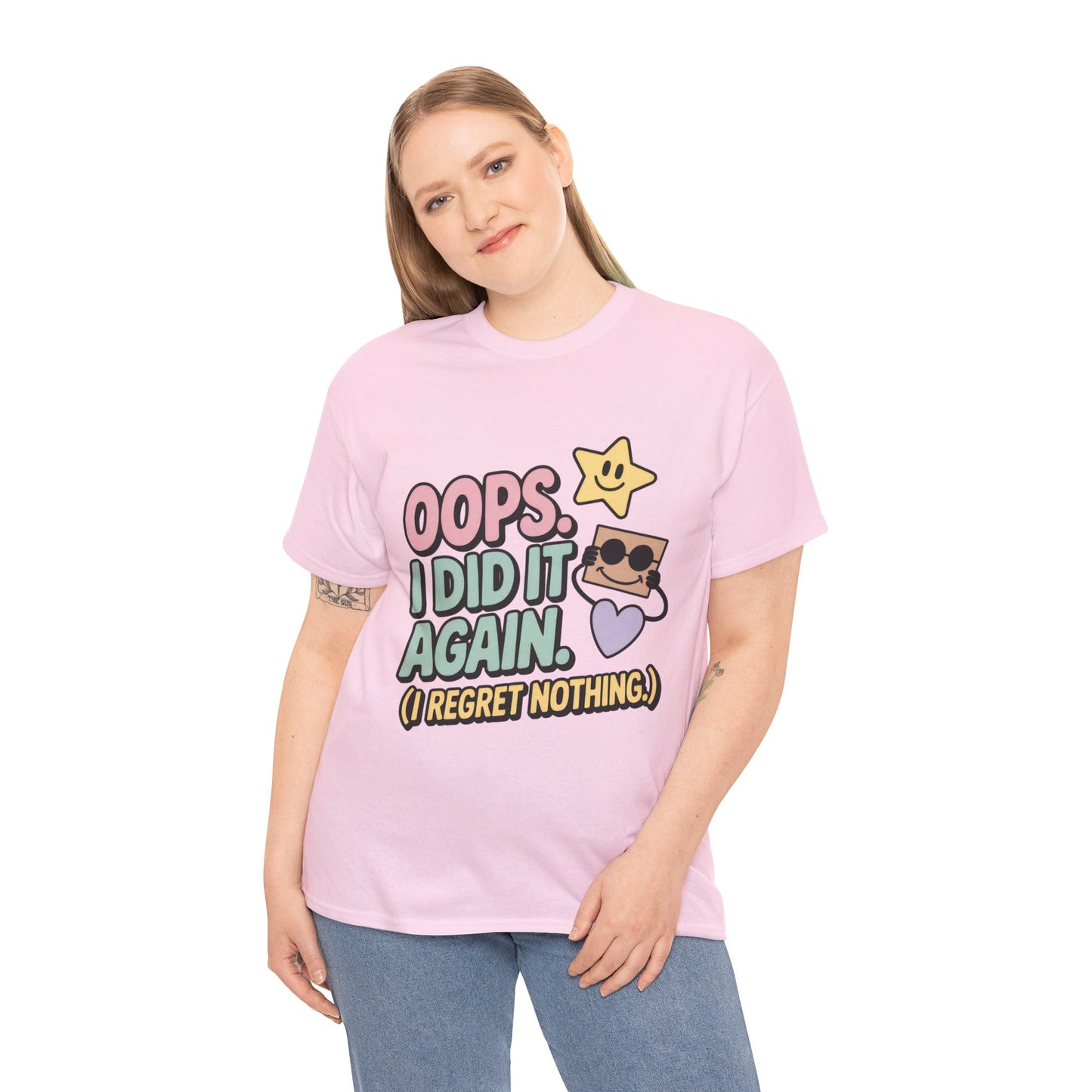 Retro Graphic Tee, Oops I Did It Again Shirt, Funny Women's T-shirt, Casual Statement Wear, Positive Message Women's T-Shirt