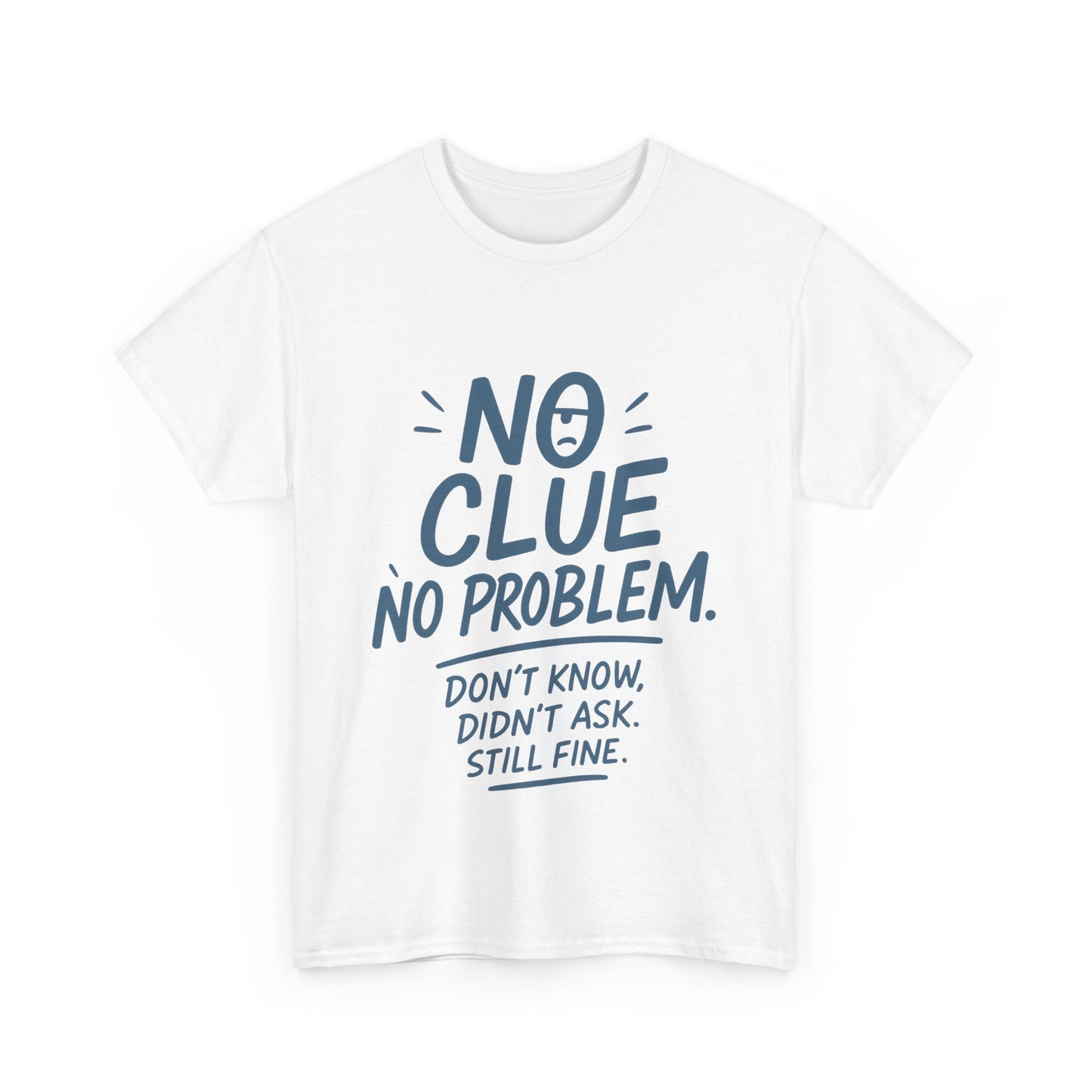 Funny No Clue Womens T-Shirt, No Problem Quote Shirt, Dont Know Didnt Ask Graphic Tee, Relaxed Fit Gift for Her, Humorous Tee