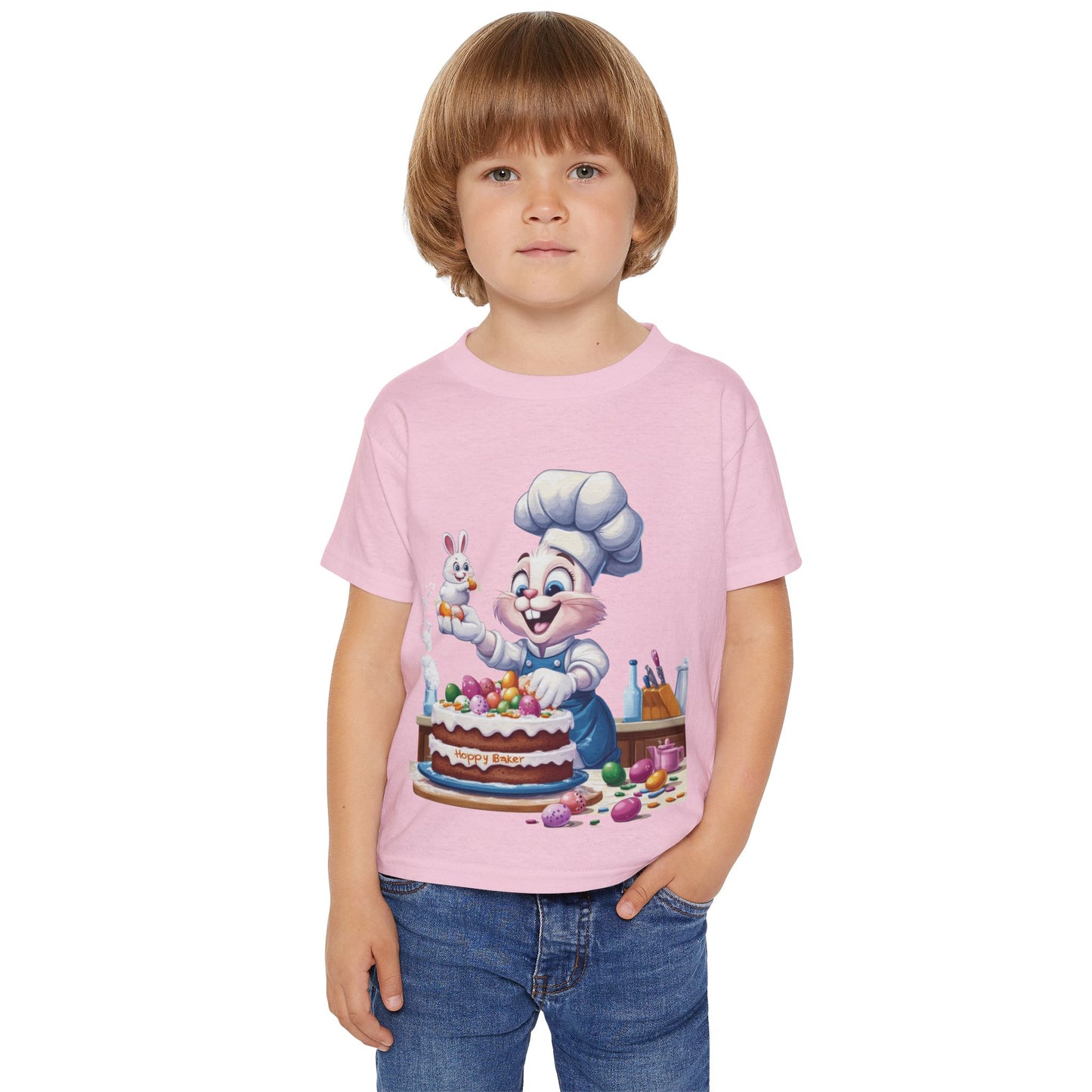 Bunny Chef Toddler T-Shirt, Cute Easter Apparel, Kids Baking Shirt, Toddler Gifts, Spring Outfits, Happy Bunny Design, Easter Cake Shirt