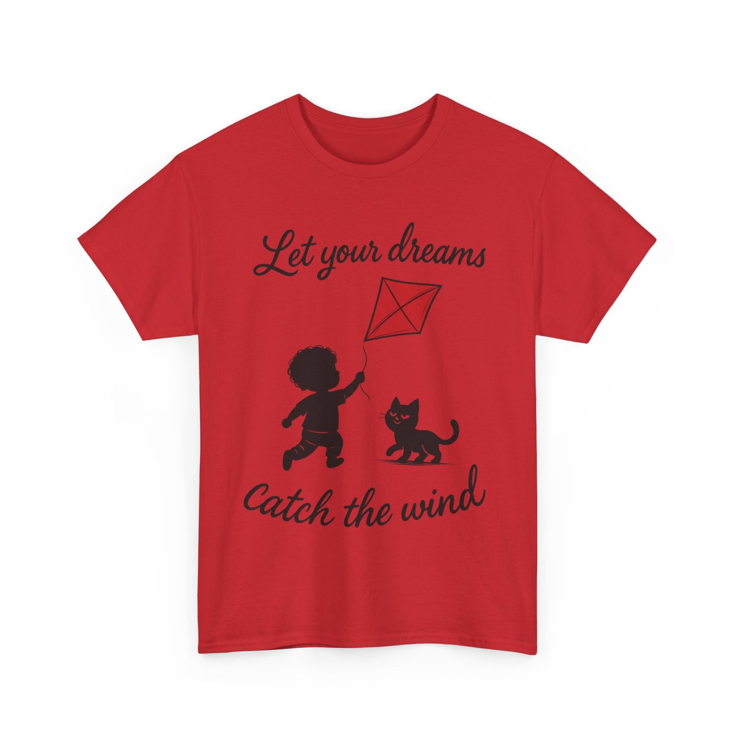 Cute Kid and Cat Design T-Shirt, Playful Gift for Cat Lovers, Summer Style, Cat Lover T-Shirt, Gift for Cat Owners, Women's Cotton T-Shirt