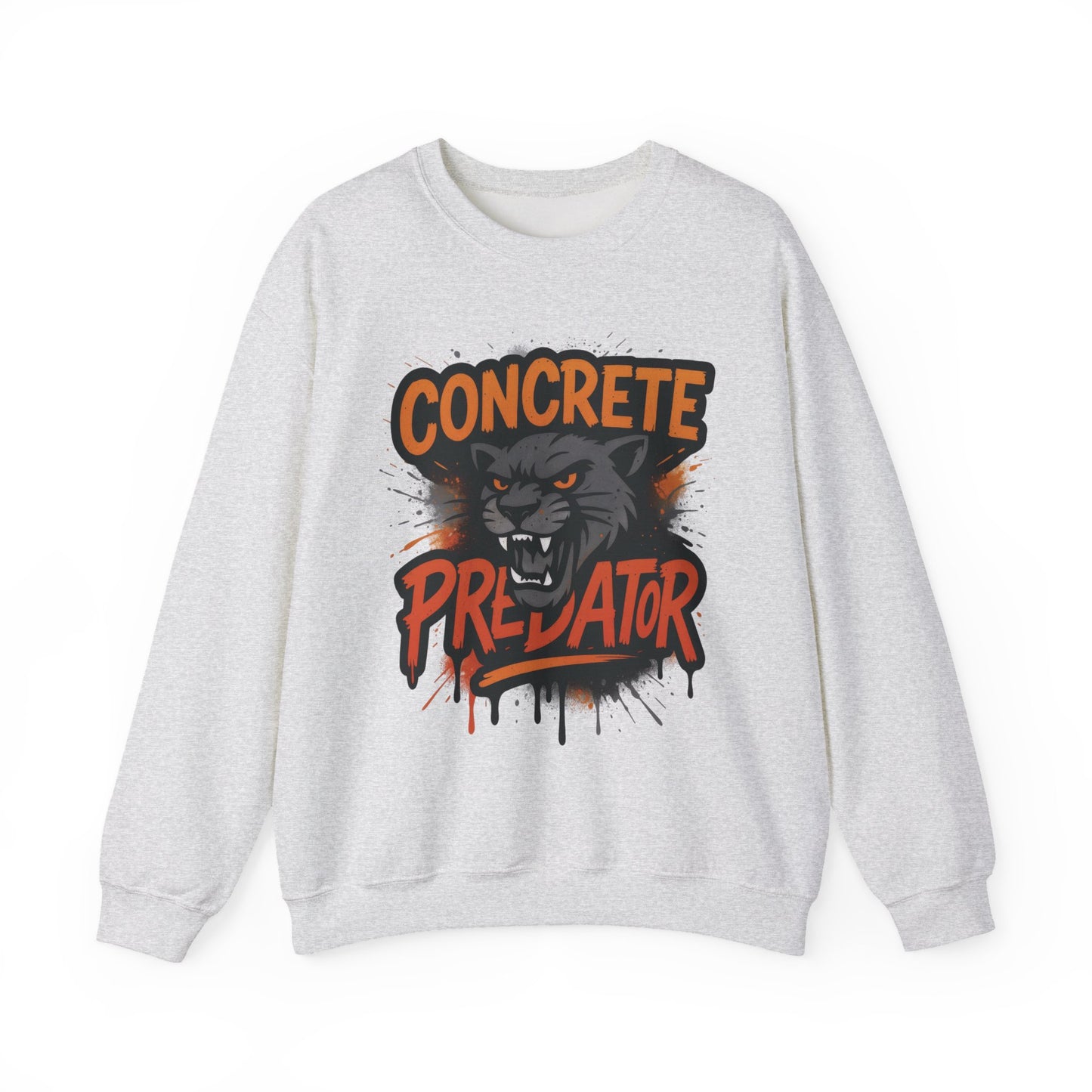 Men's Heavy Blend™ Crewneck Sweatshirt, Concrete Predator Mens Panther Crewneck Sweatshirt