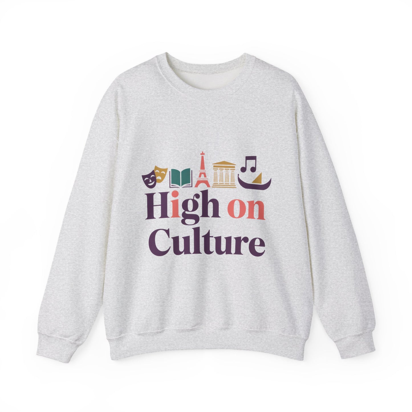 Womens Heavy Blend™ Crewneck Sweatshirt, High on Culture Womens Sweatshirt, Stylish Cultural Graphic Top