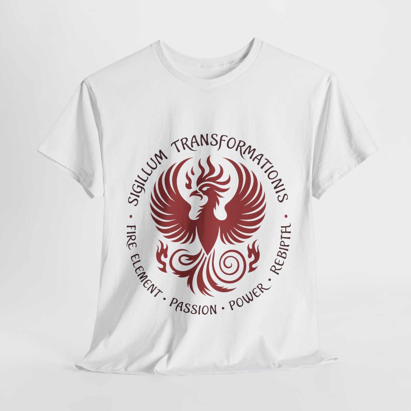 Phoenix Fire Element T-Shirt, Sigillum Transformationis Seal, Passion Power Rebirth Totem, Phoenix Symbol Unisex Tee, Spiritual Tee