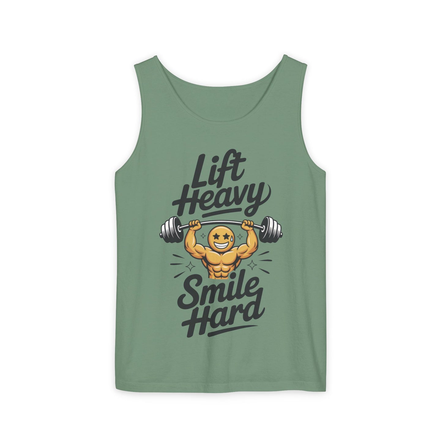 Mens Lift Heavy Smile Hard Tank Top, Funny Gym Workout Fitness Shirt, Mens Funny Gym Tank