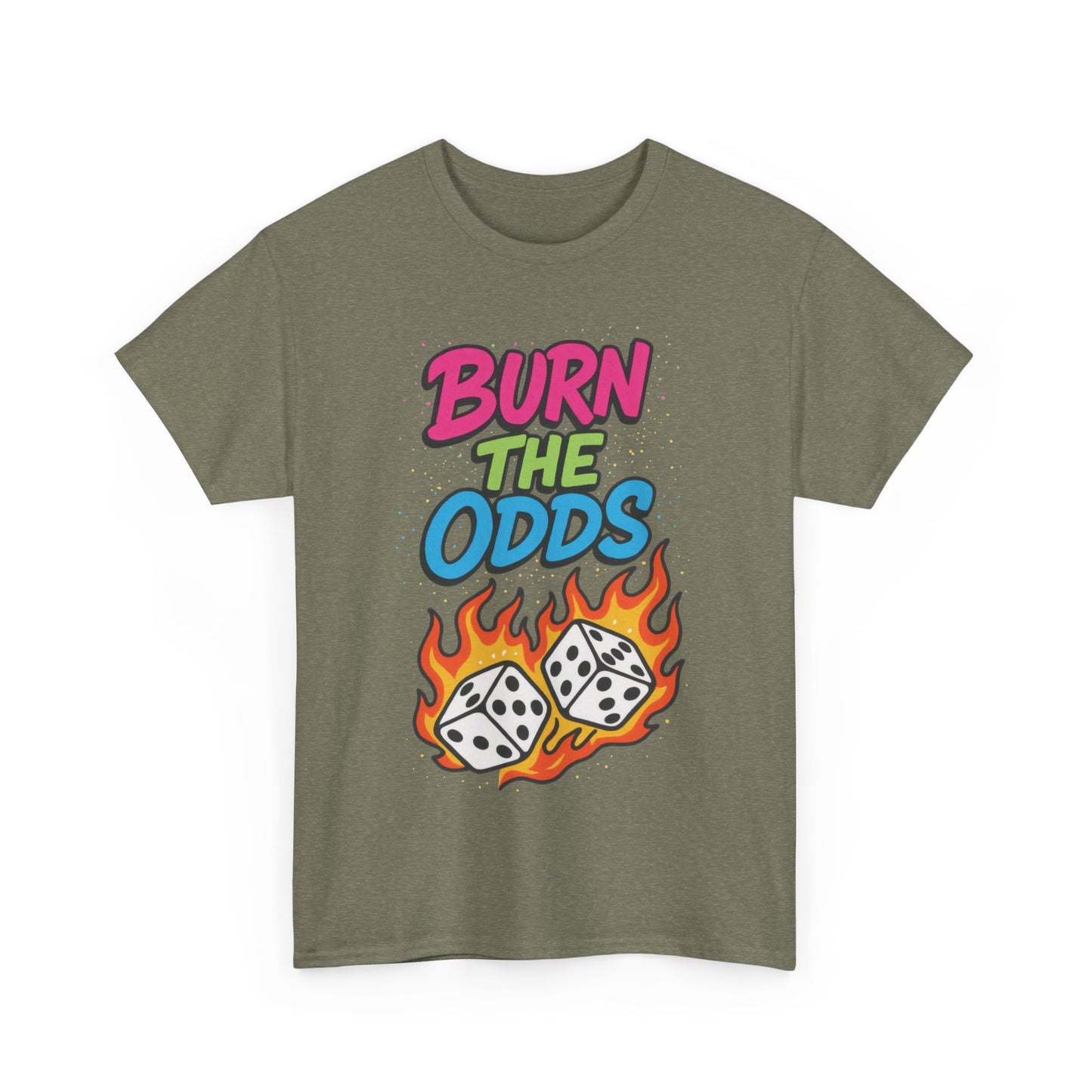 Burn the Odds Graphic Tee | Cool Casual Wear, Gaming Shirt, Unisex Cotton Tee, Dice Design T-Shirt, Gift for Gamers
