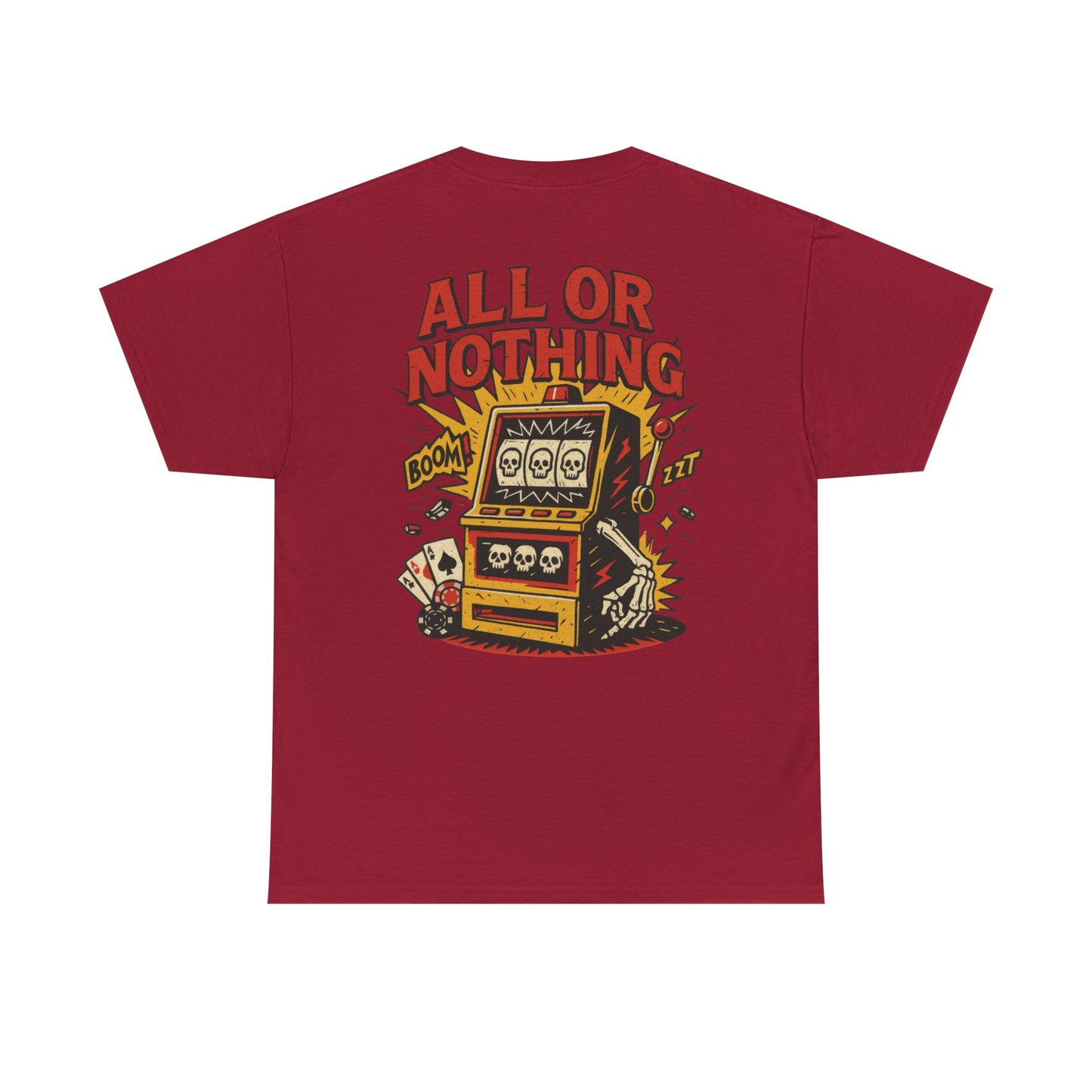 Mens Front Back print tee, Gambling Shirt, Casino Style Tee, Poker Lover Gift, Gaming Apparel, Slot Machine Graphic, Gambling Gift