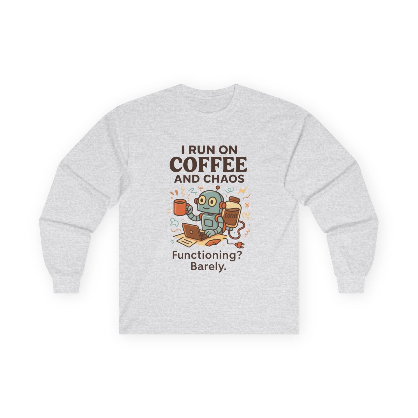 Coffee Lover Long Sleeve Tee, Tee for Coffee Enthusiasts, Funny Gift for Coffee Lovers, Unisex Long Sleeve Shirt, Work from Home Humor Tee