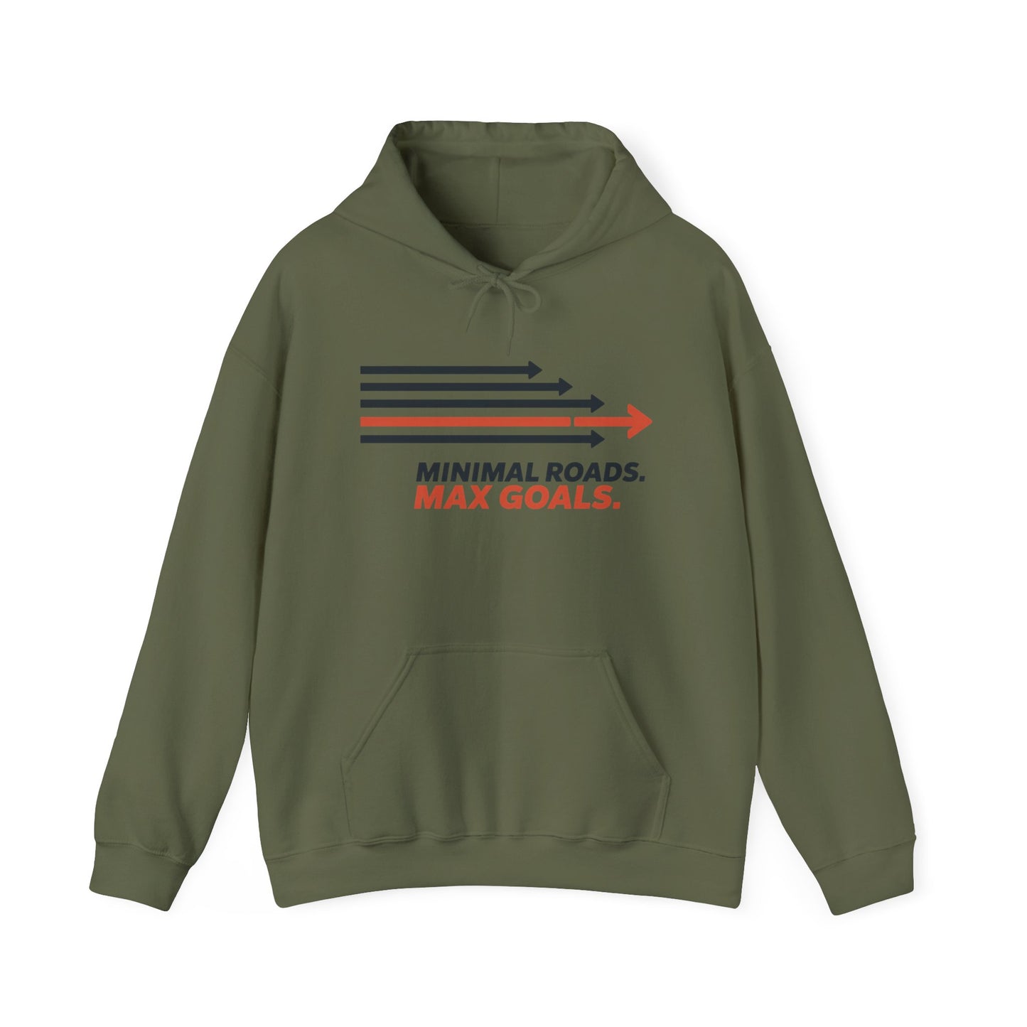 Mens Heavy Blend™ Hooded Sweatshirt, Minimal Roads Max Goals Motivational Mens Hoodie