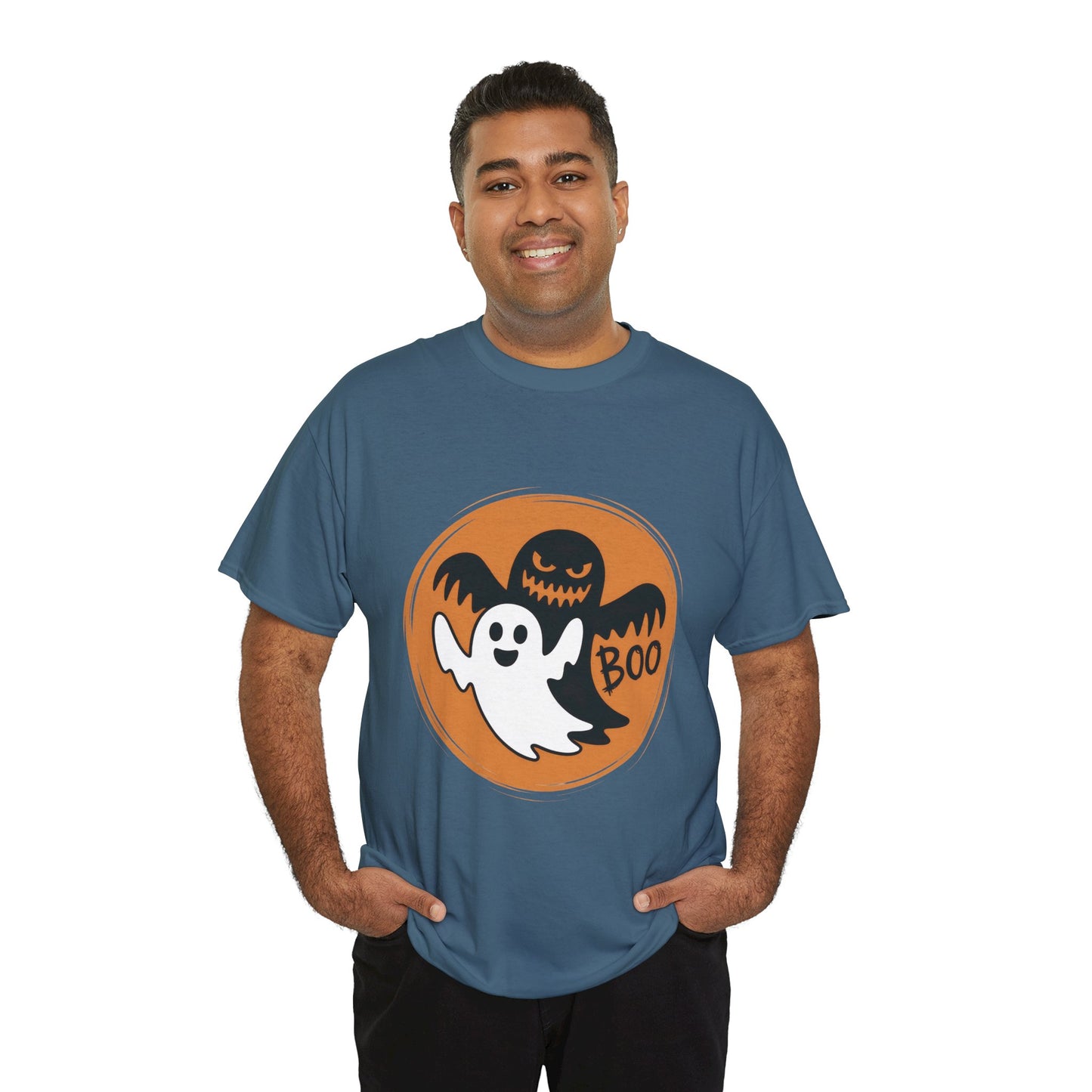 Halloween Ghost Men's T-Shirt, Cute Spooky BOO Tee, Men's Funny Scary Shirt for Men