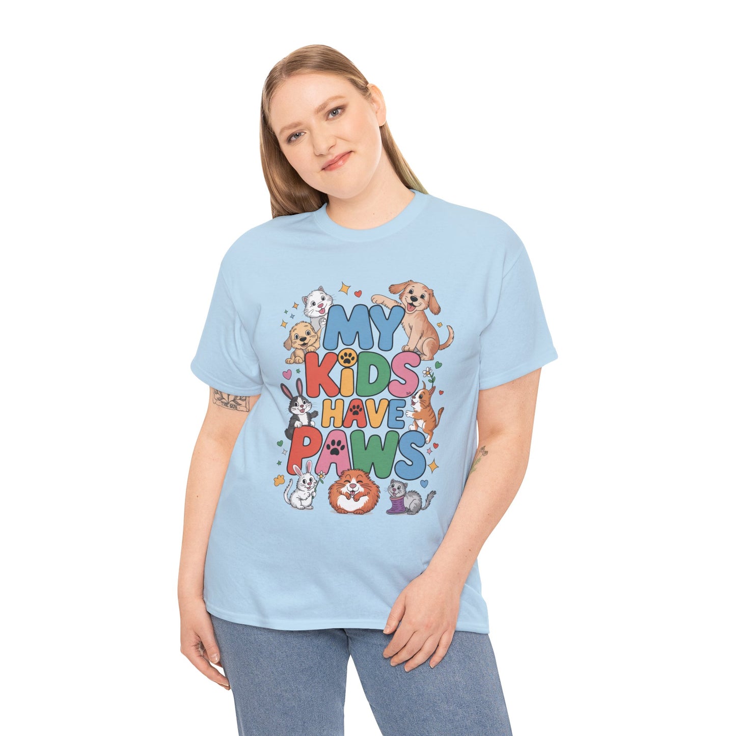 My Kids Have Paws Shirt, Cute Pet Mom Tee, Dog Cat Bunny Lover Gift, Funny Animal Parent T-Shirt, Gift for Pet Parents, Cute Pet T-Shirt