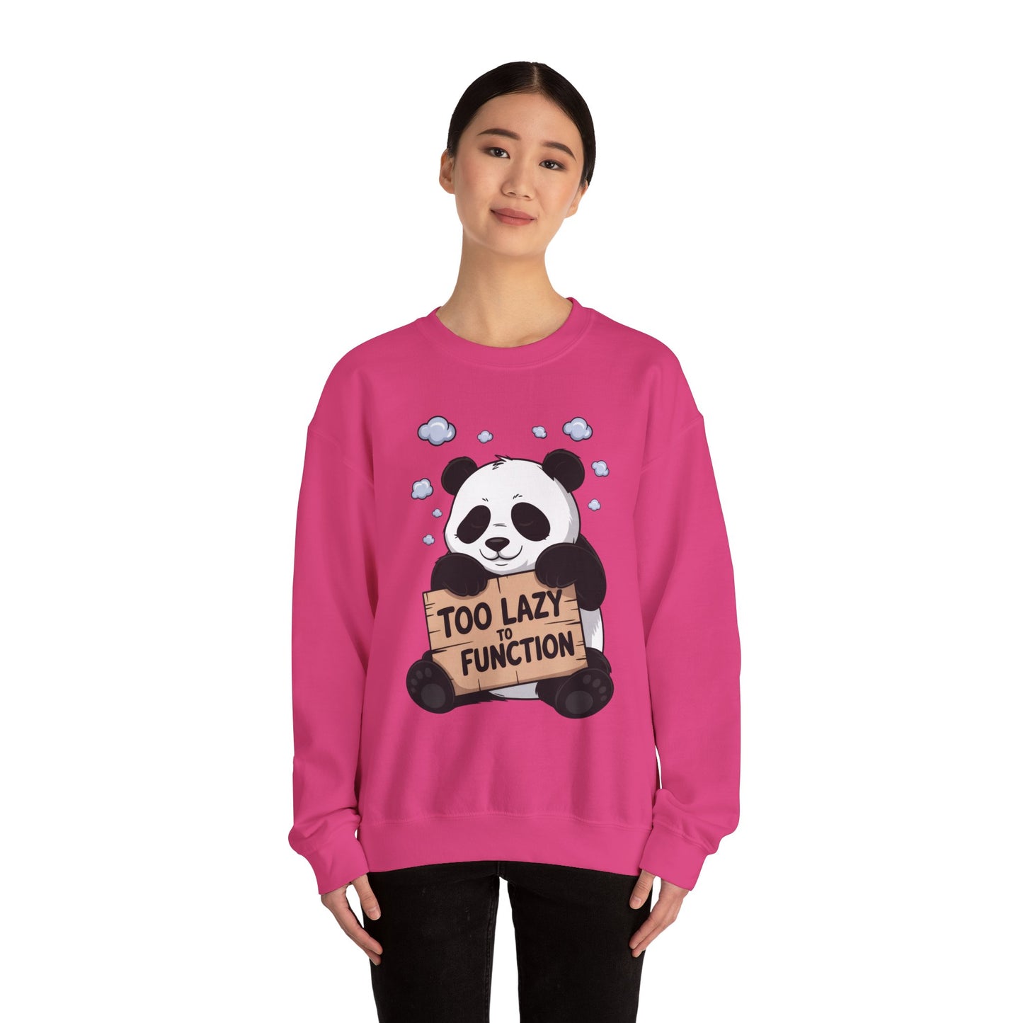 Panda Lazy Crewneck Sweatshirt - Funny Gift for Relaxation, Cute Animal Apparel for Cozy Days, Perfect for Fall and Winter