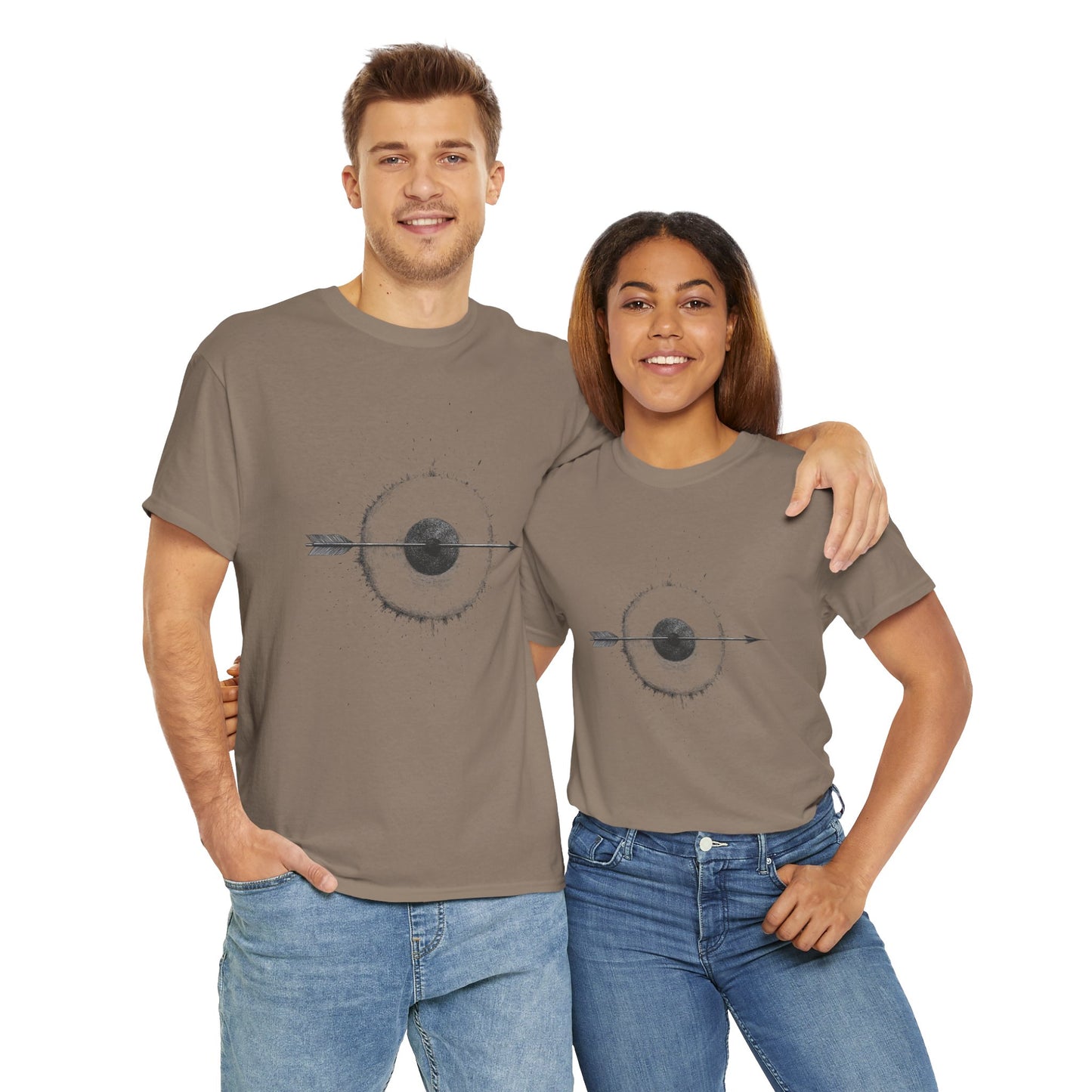Artistic Arrow Graphic Unisex Cotton Tee, Motivational Shirt, Casual Wear, Gift for Him/Her, Trendy Fashion
