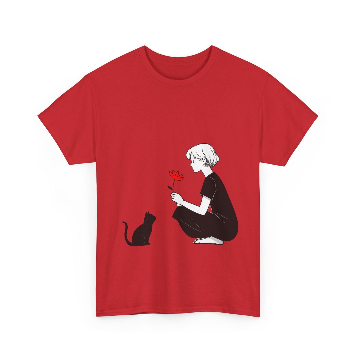 Cat Lover's Heavy Cotton Tee, Cute Cat Shirt, Pet Owner Gift, Animal Lover Apparel, Birthday Gift for Her, Women's Cotton T-Shirt, Cat Lover