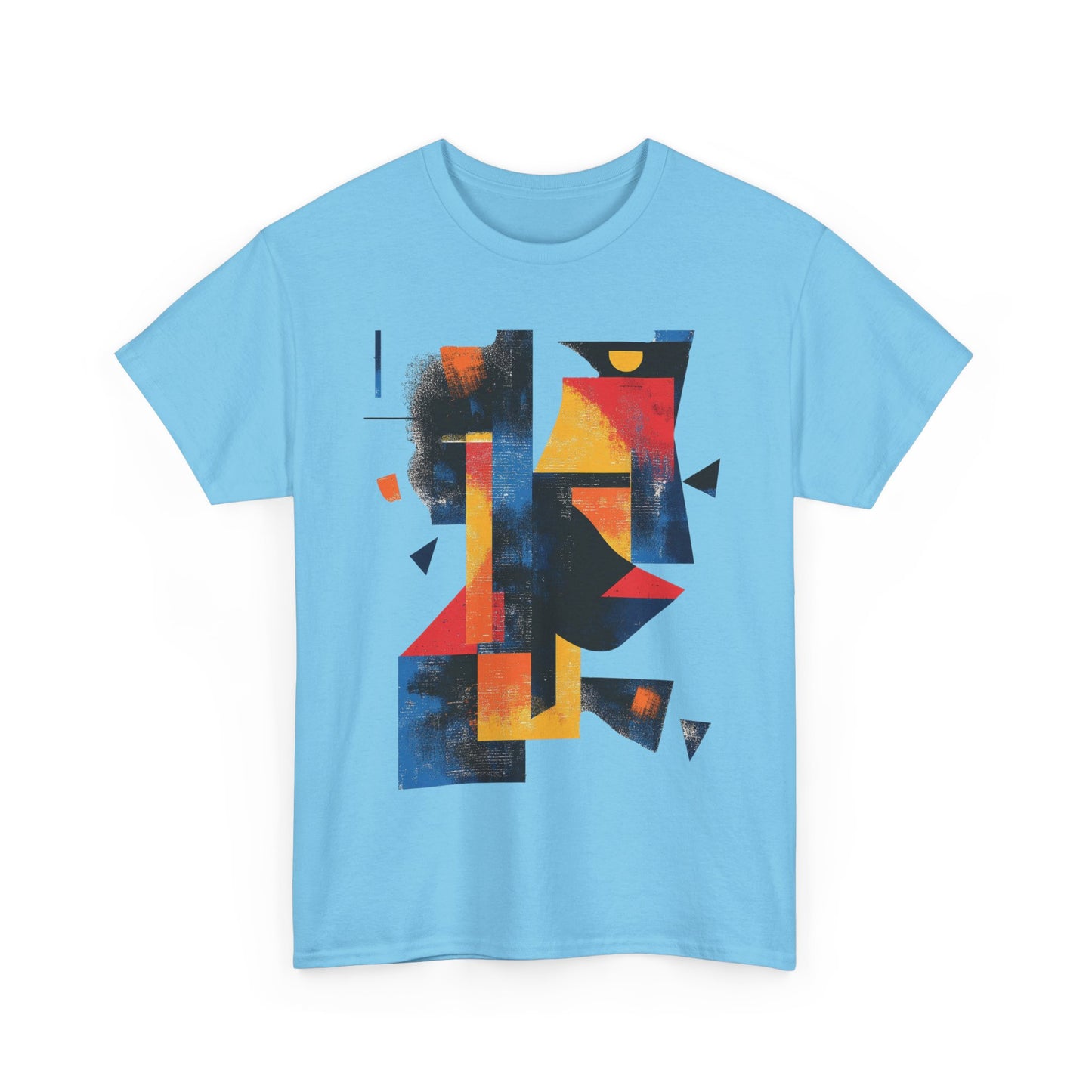 Abstract Geometric Art T-Shirt, Colorful Unisex Heavy Cotton Tee, Modern Artistic Shirt, Bold Graphic Print Tee