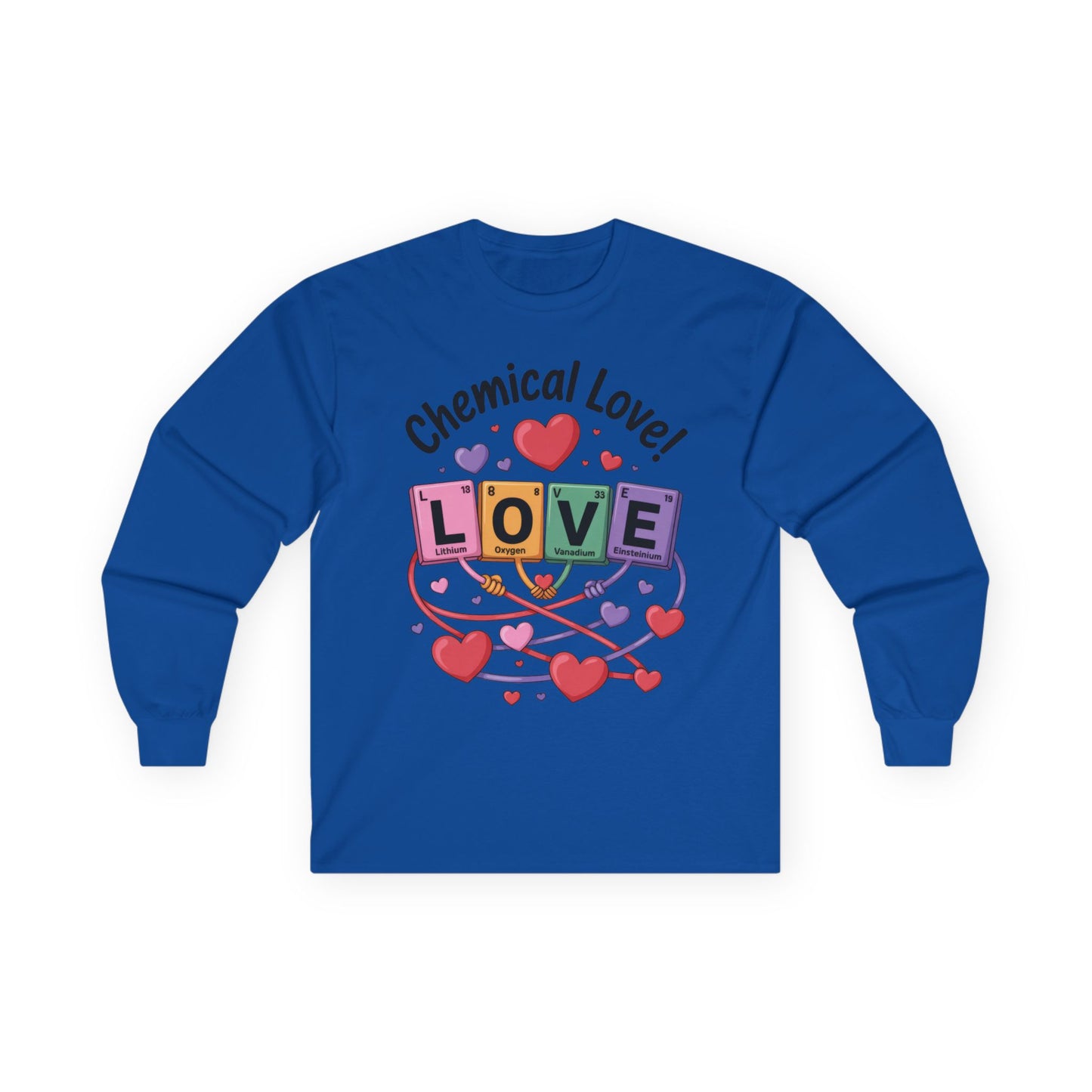 Chemical Love Women's Long Sleeve Tee, Valentine's Day Gift, Cute Chemistry Shirt, Science Lover Apparel, Relationship Humor