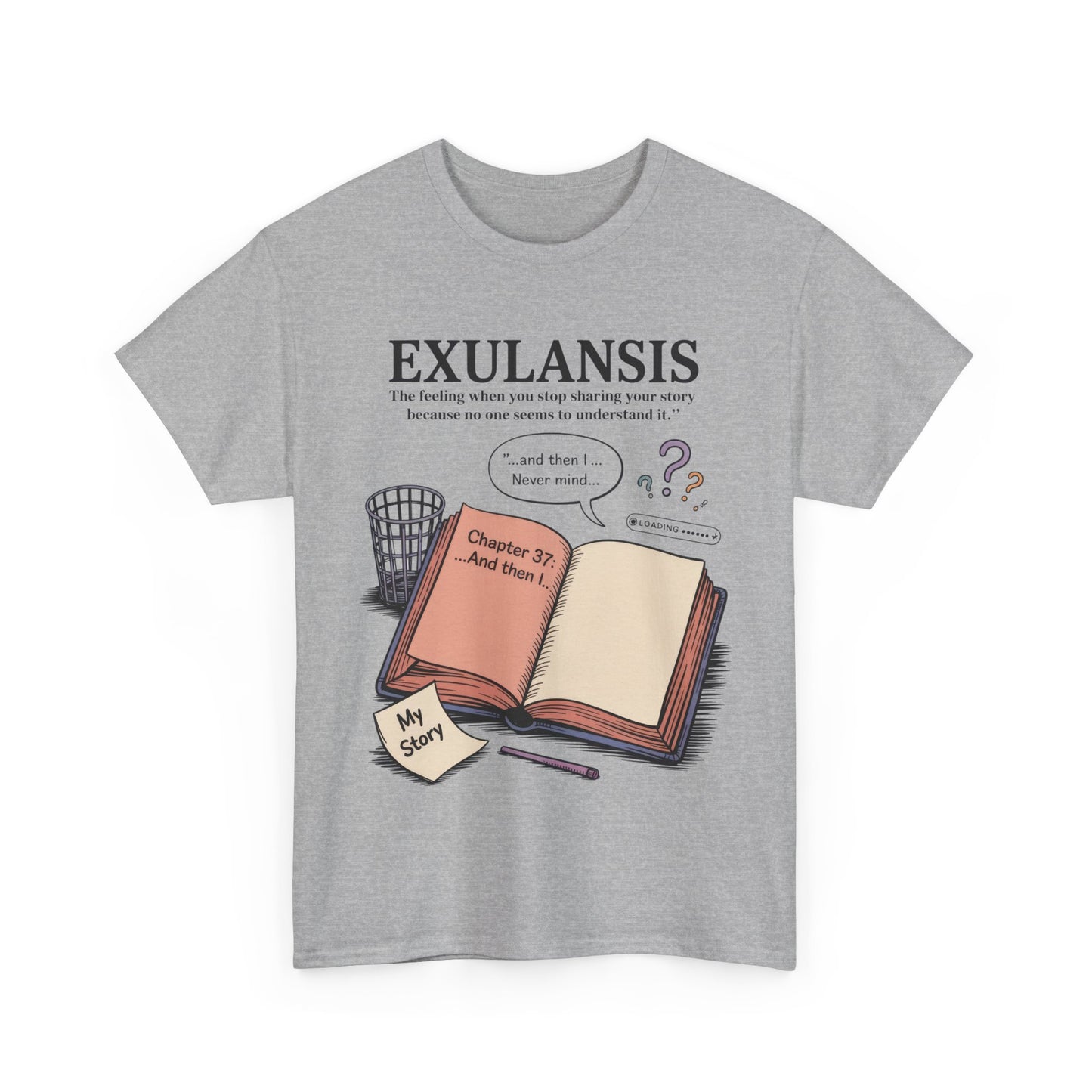 Exulansis Shirt, Emotional Aesthetic Word Tee, Deep Meaning Typography Graphic Tee, Women's Heavy Cotton Tee, deep meaning t shirt