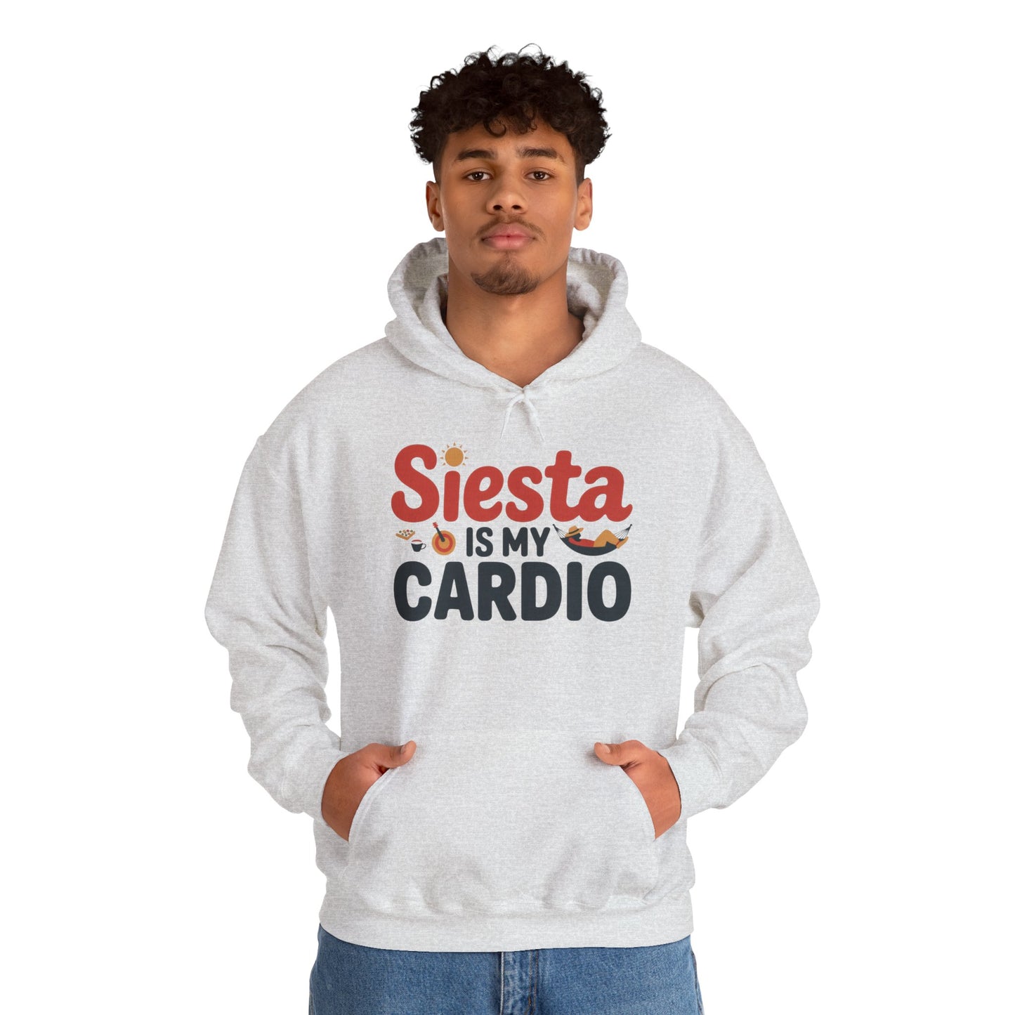 Mens Heavy Blend™ Hooded Sweatshirt, Siesta Is My Cardio Funny Mens Hoodie Spain Humor Gift