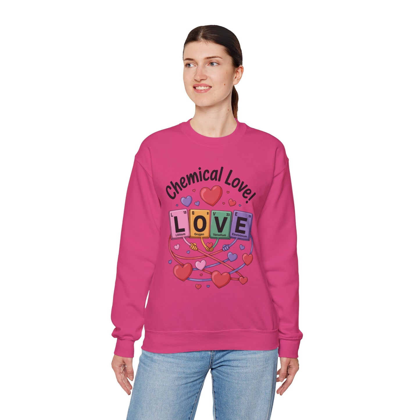 Chemical Love Women's Sweatshirt, Womens Crewneck, Cute Sweatshirt Gift, Valentines Day Pullover, Science Lovers Apparel, Relationship Humor