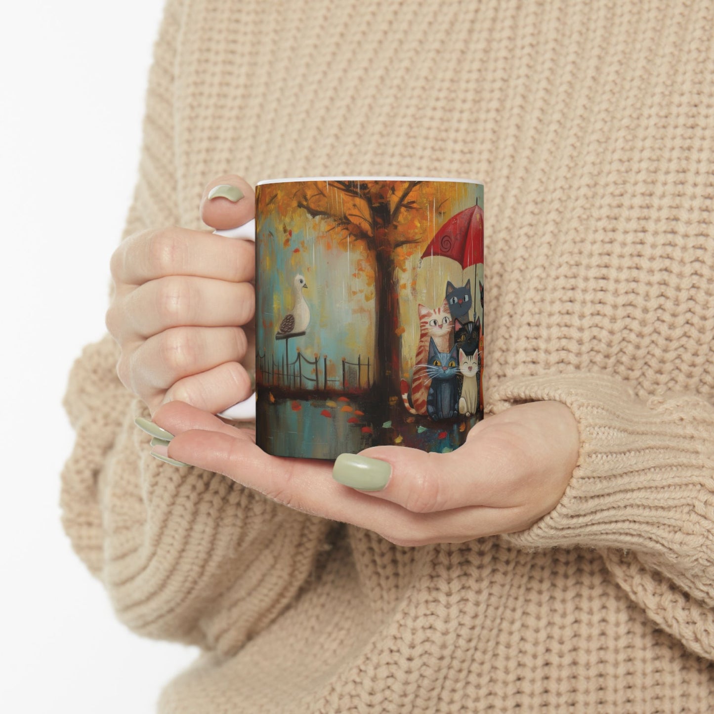 Charming Cat Mug - Cute Cat Art, Unique Coffee Cup, Cat Lover Gift, Cozy Home Decor, Perfect for Birthdays & Holidays