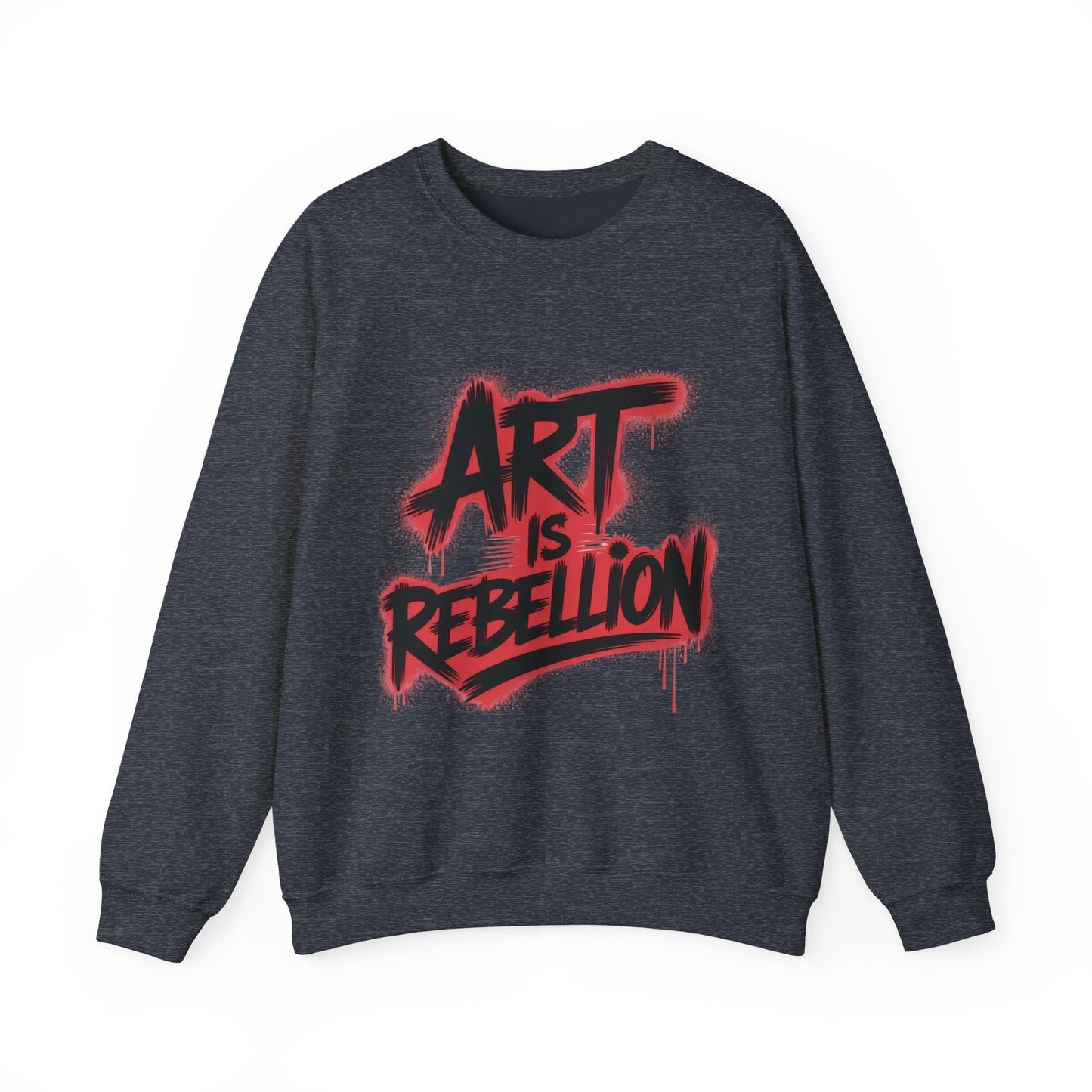 Men'sHeavy Blend™ Crewneck Sweatshirt, Art Is Rebellion Men's Crewneck Sweatshirt, Graffiti Street Art Pullover, Urban Rebellion Streetwear